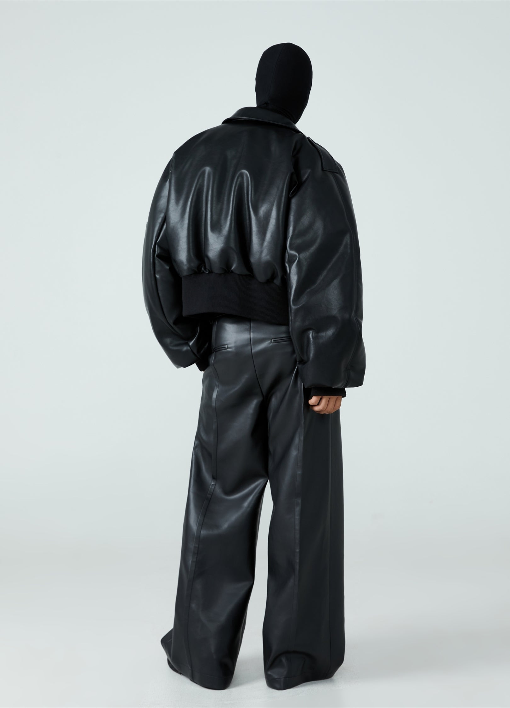 Pantaloni in pelle PU a vita alta 23FW