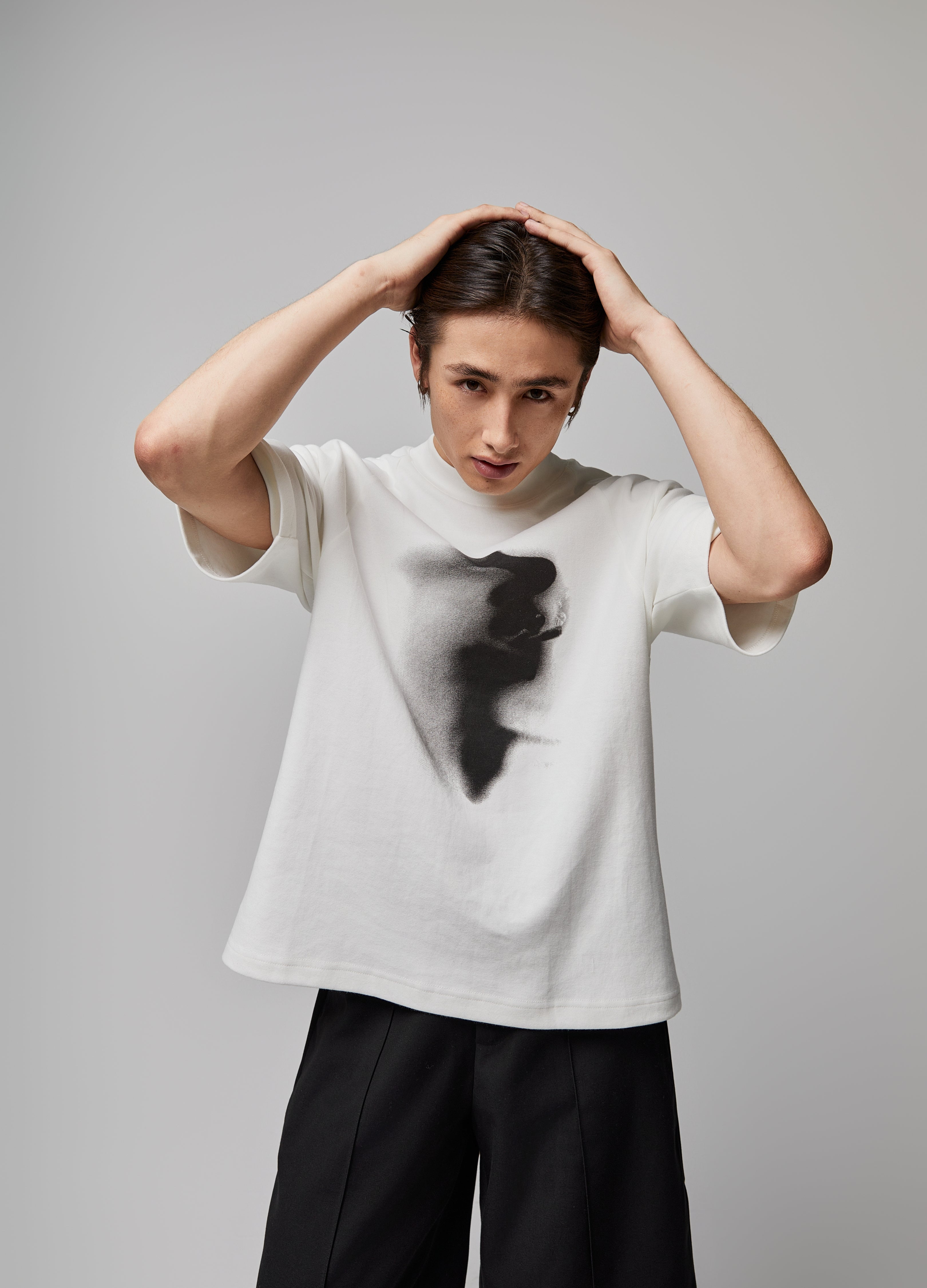 Maglietta vintage pesante "SMOKE" 24SS