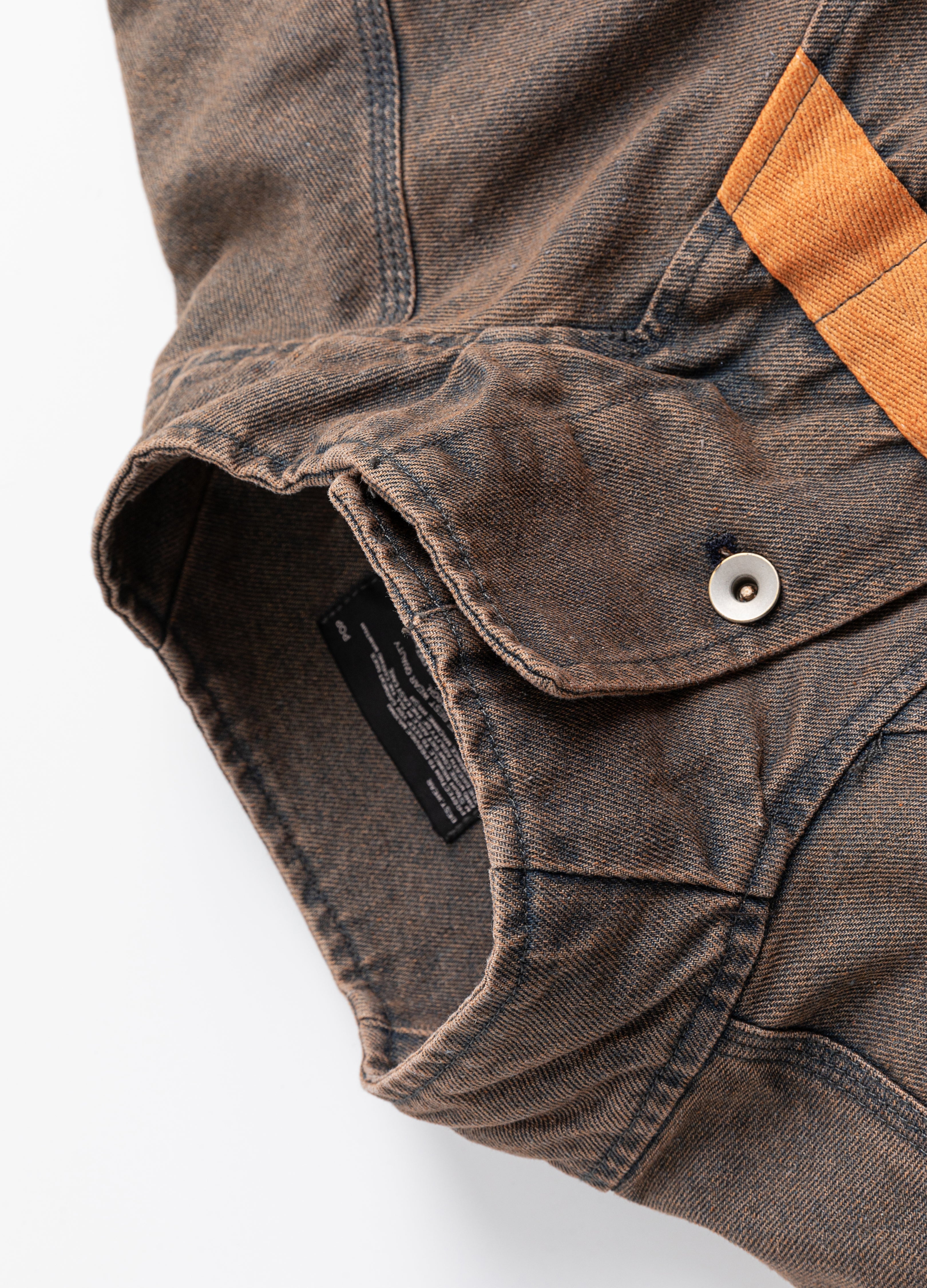 Giacca gilet in denim con cuciture a contrasto di colore Wasteland