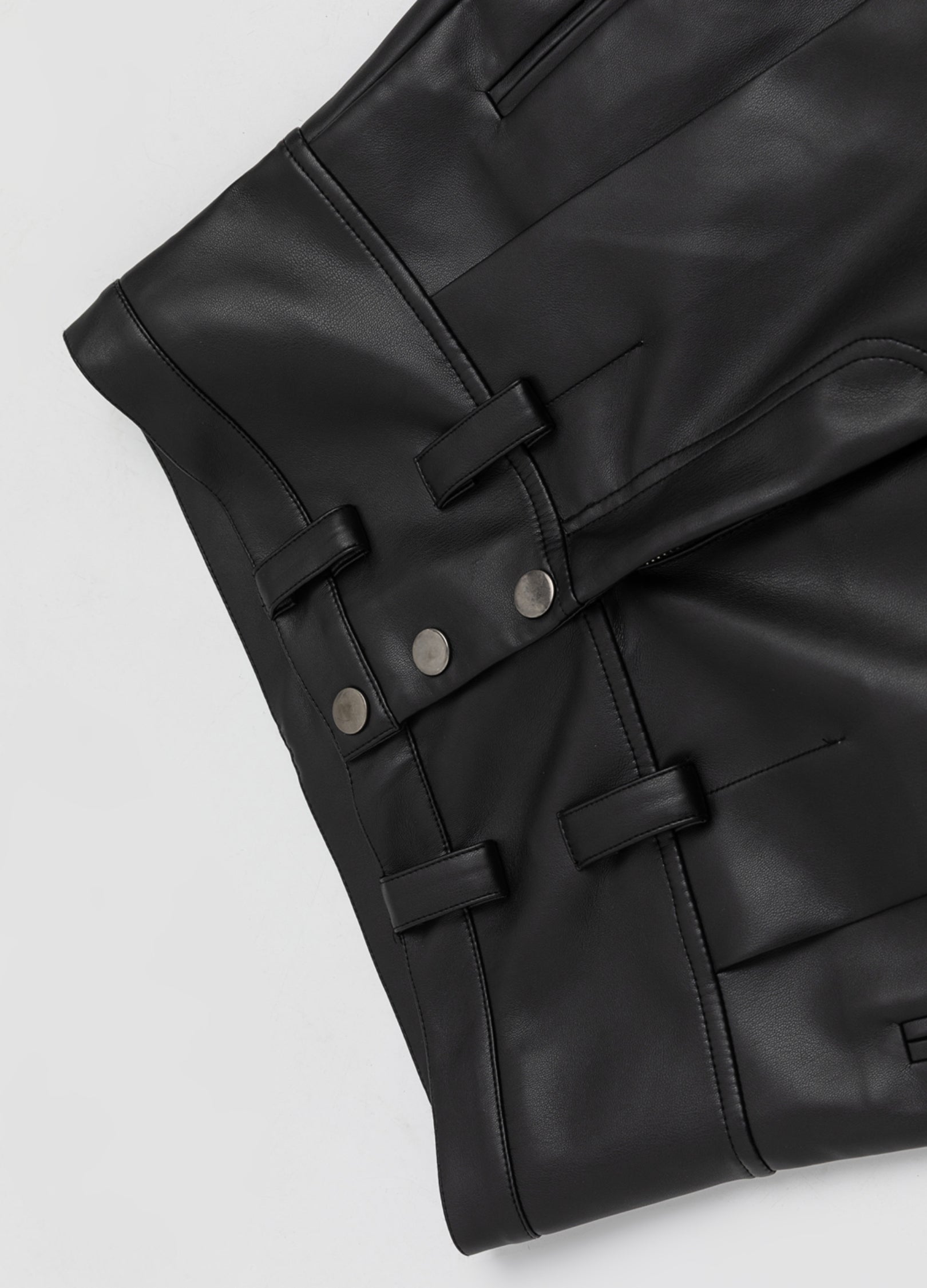 Pantaloni in pelle PU a vita alta 23FW