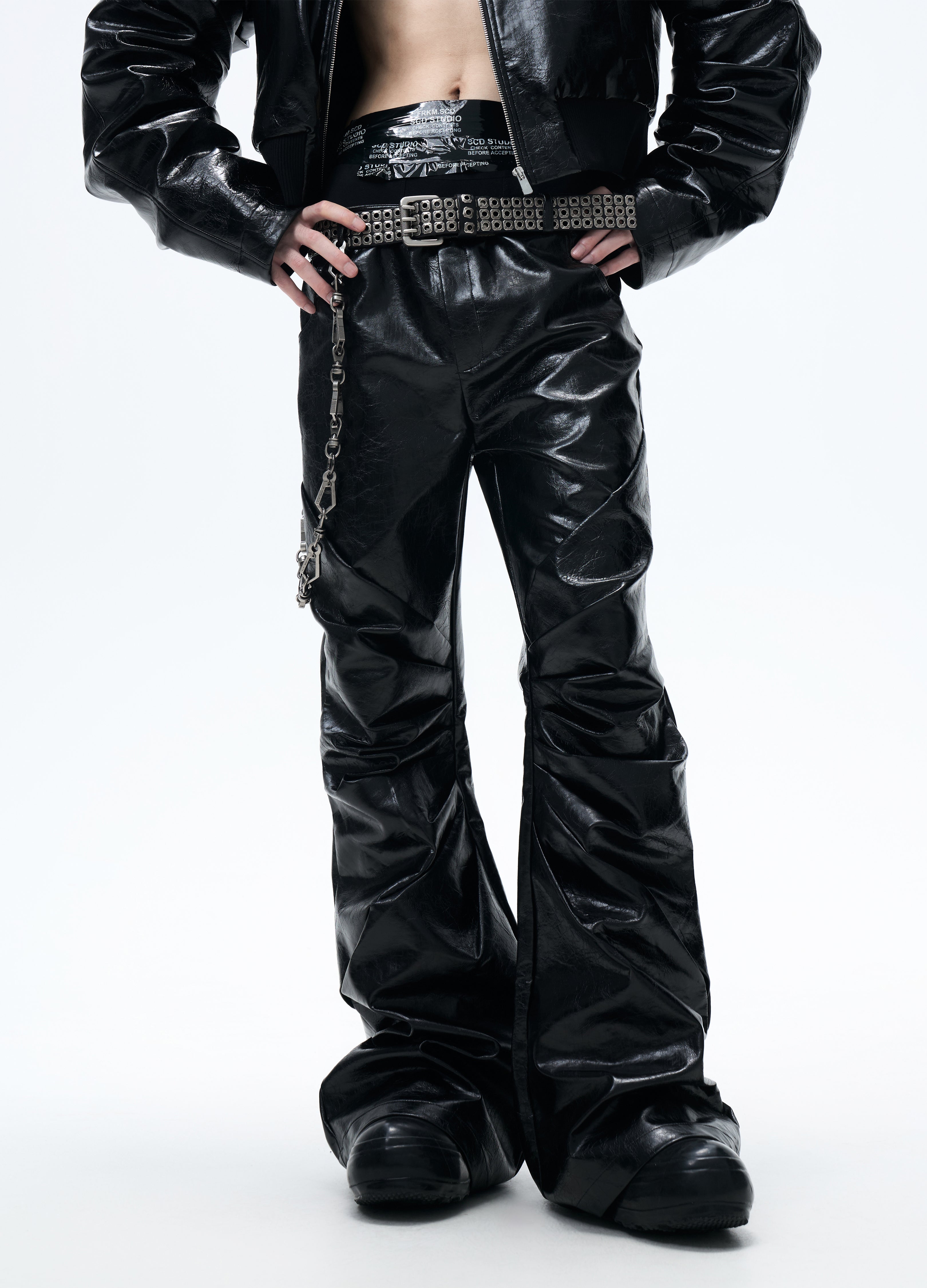 25FW RADIANT PLEAT LEATHER PANTS