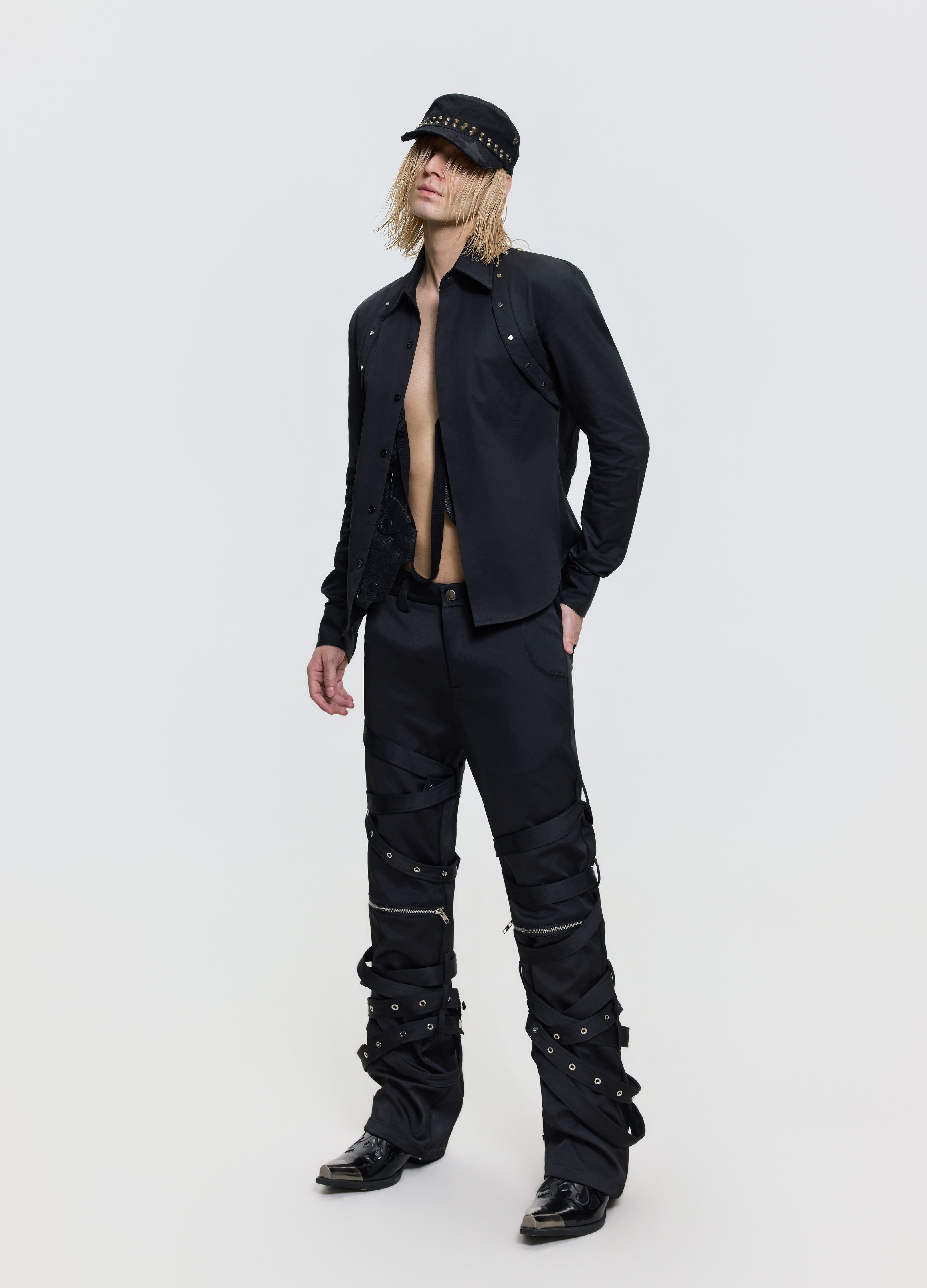 26FW PUNK STRAP FLARE PANTS