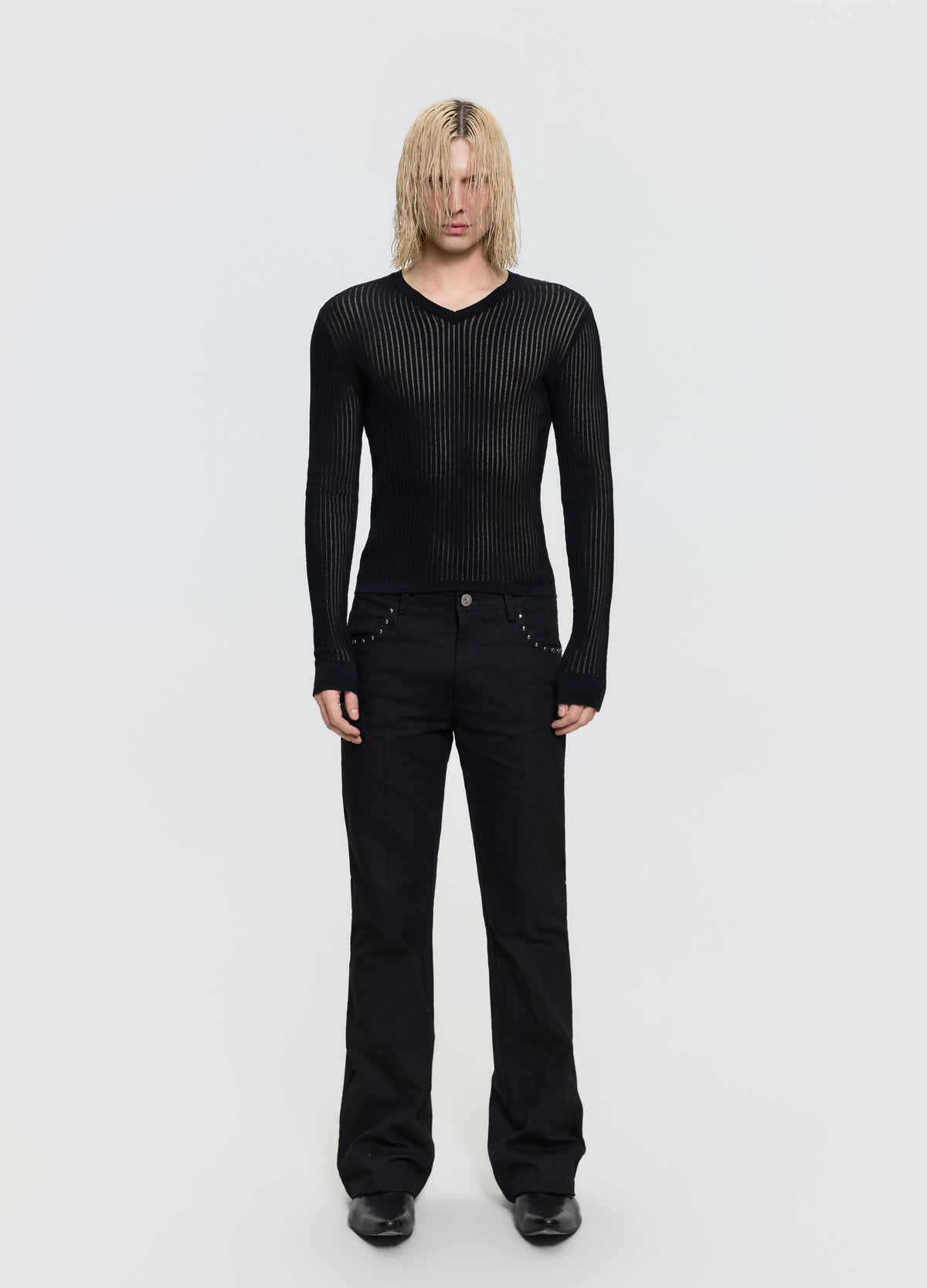 26FW SHEER V-NECK KNIT