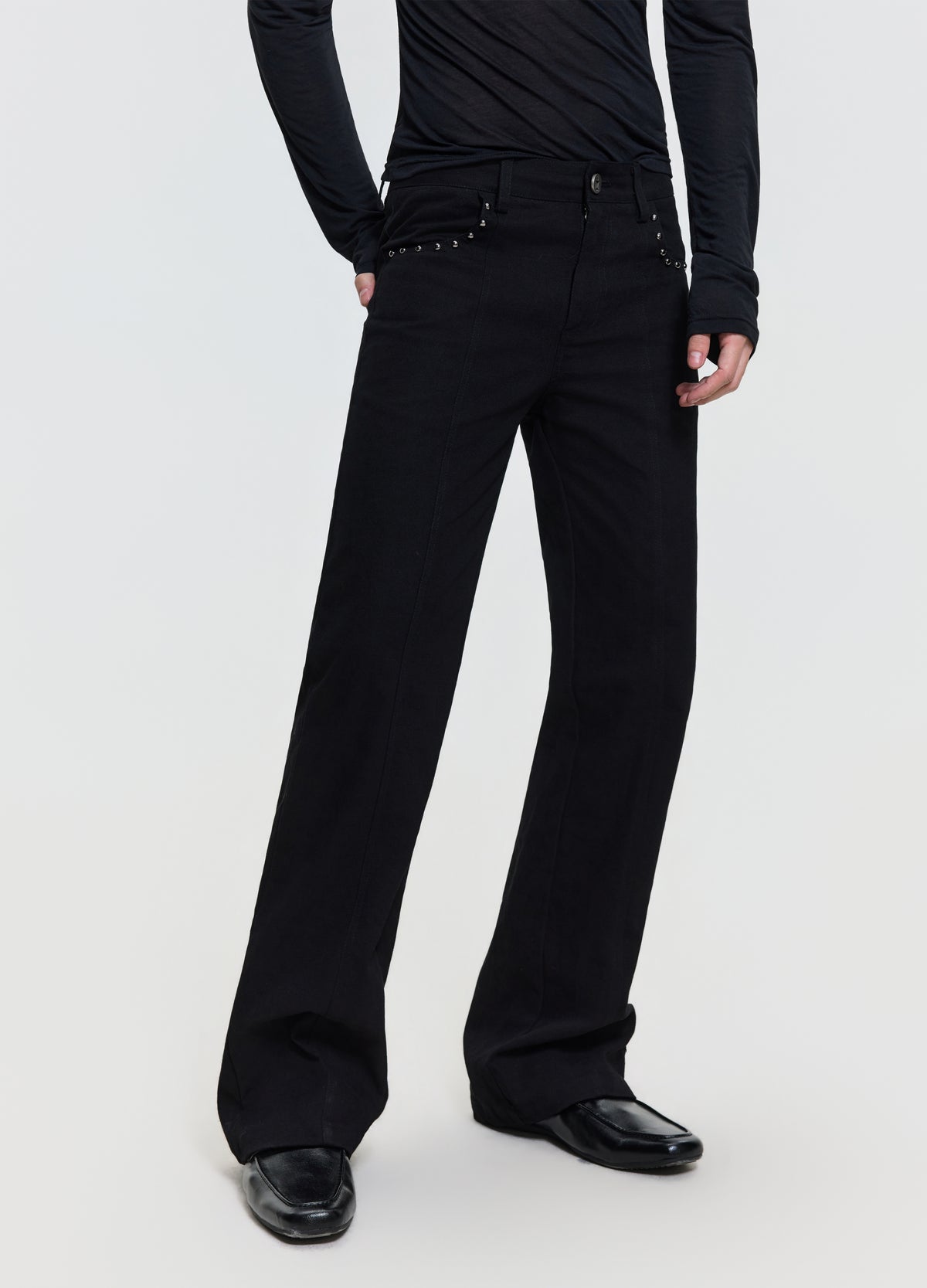 26FW STUDDED PANEL DENIM