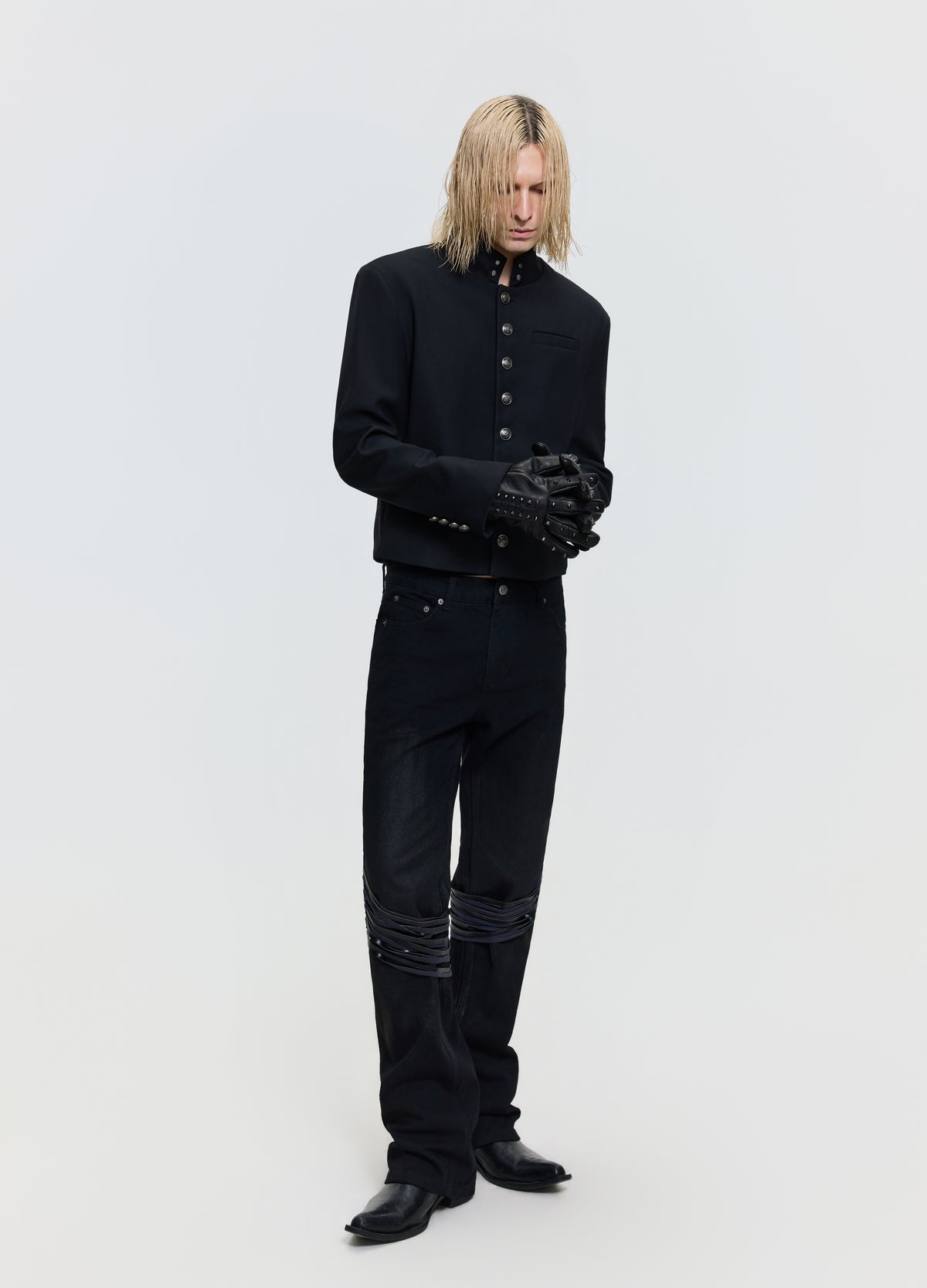 FRKM SCD 26FW oriental metal-button black jacket — product view 4