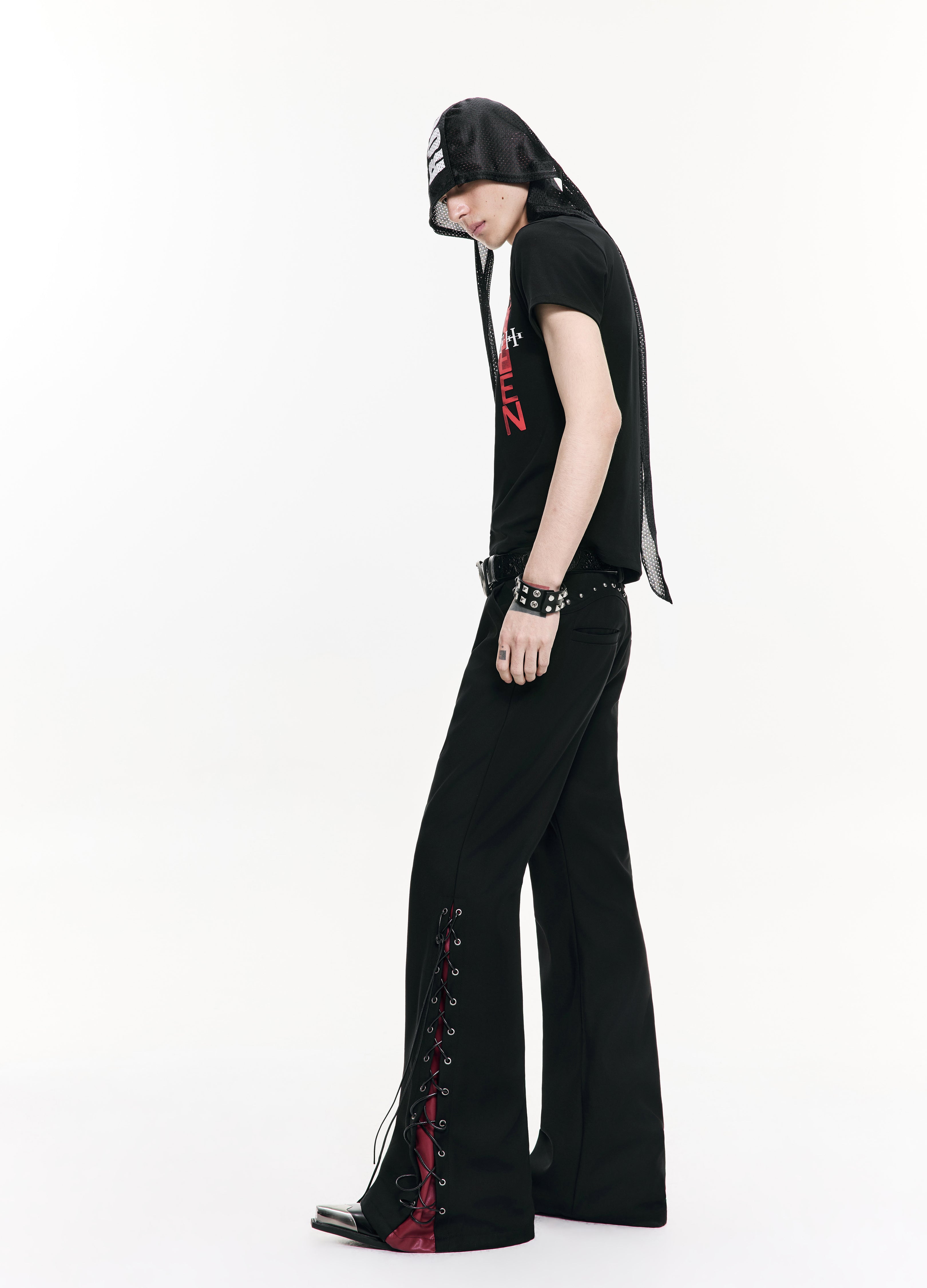 26SS STRAP PANEL FLARE TROUSERS
