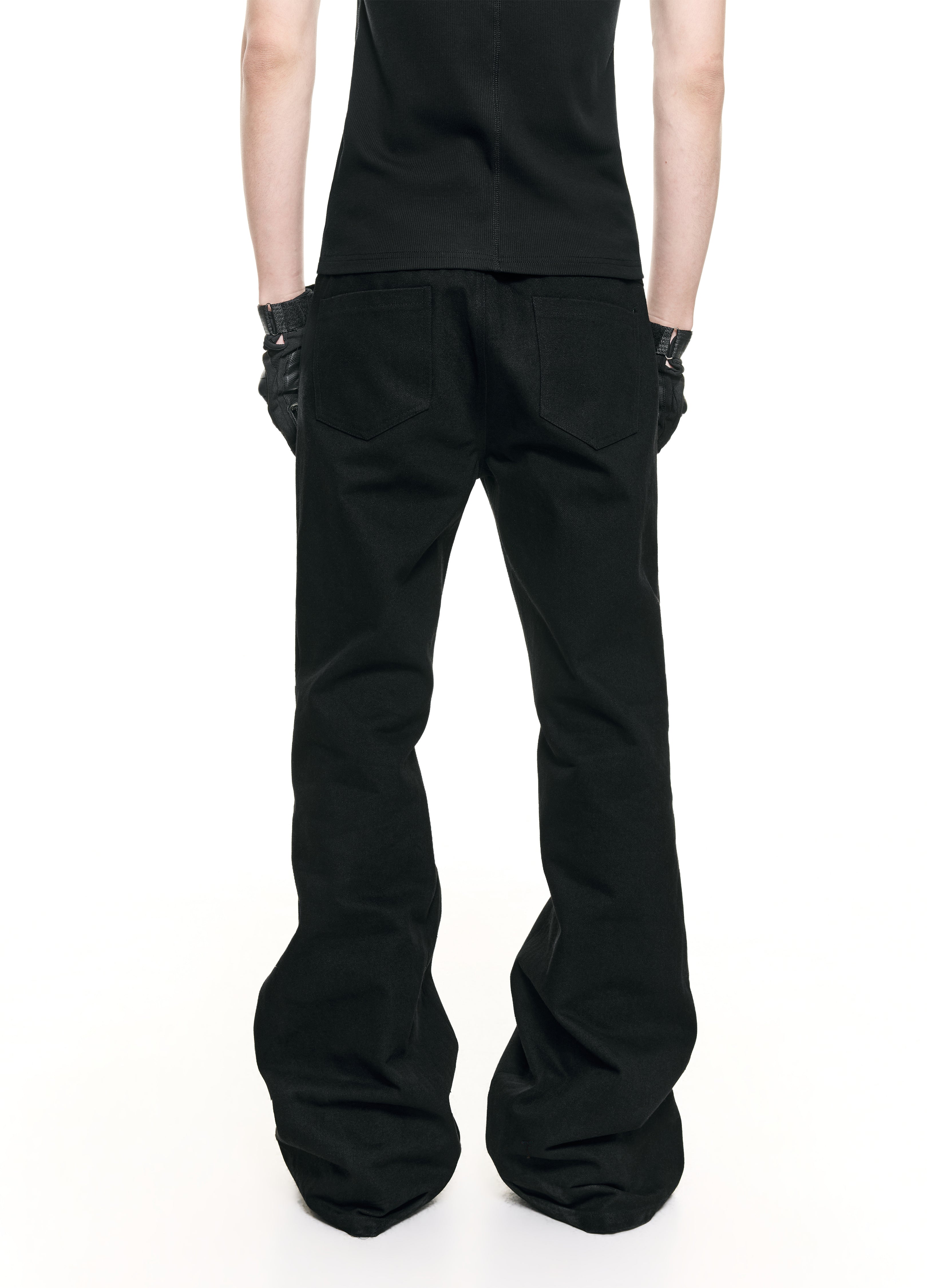 26SS DISTRESSED FLARE PANEL DENIM