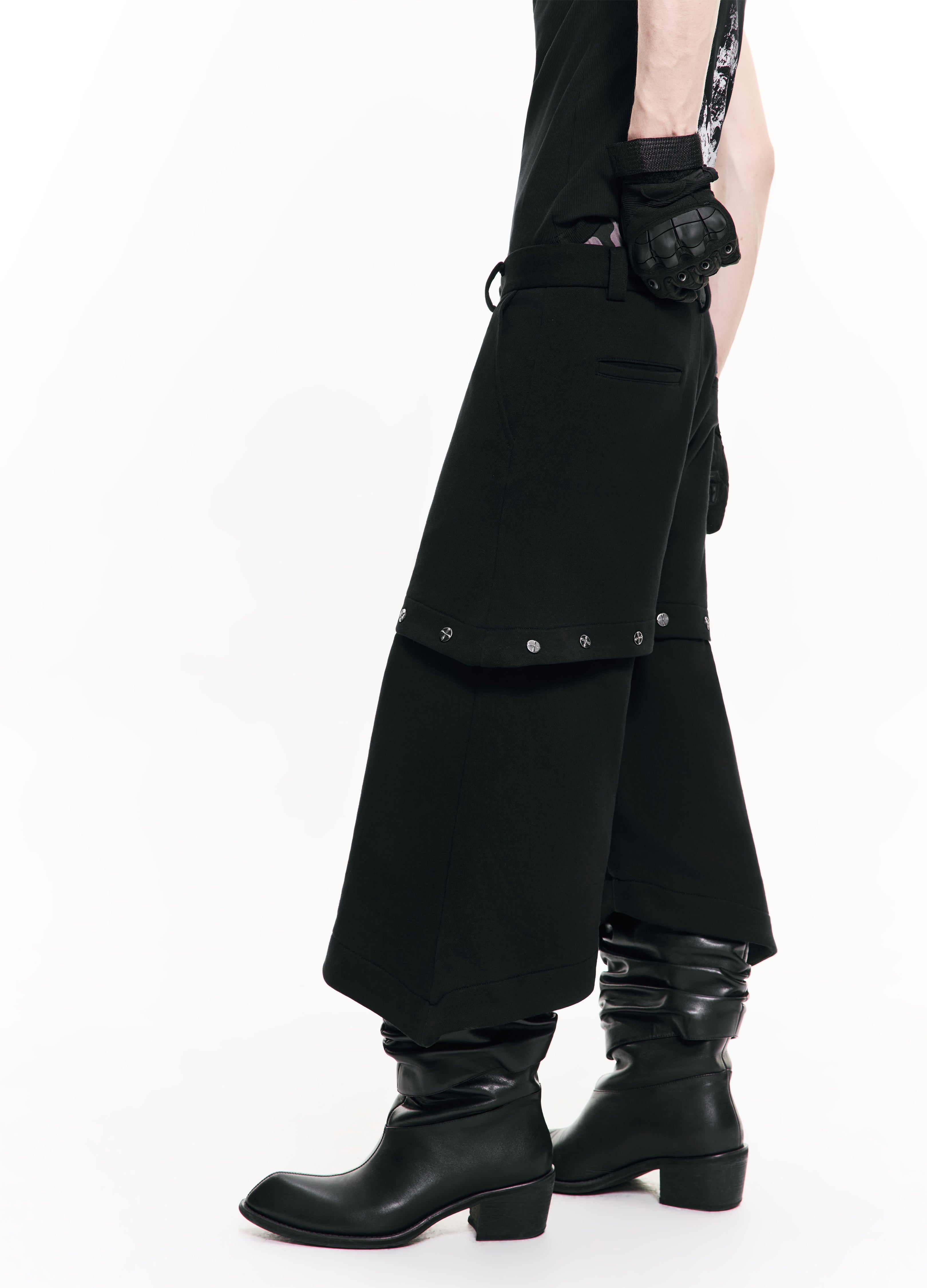 26SS CROSS BUCKLE CROP PANTS