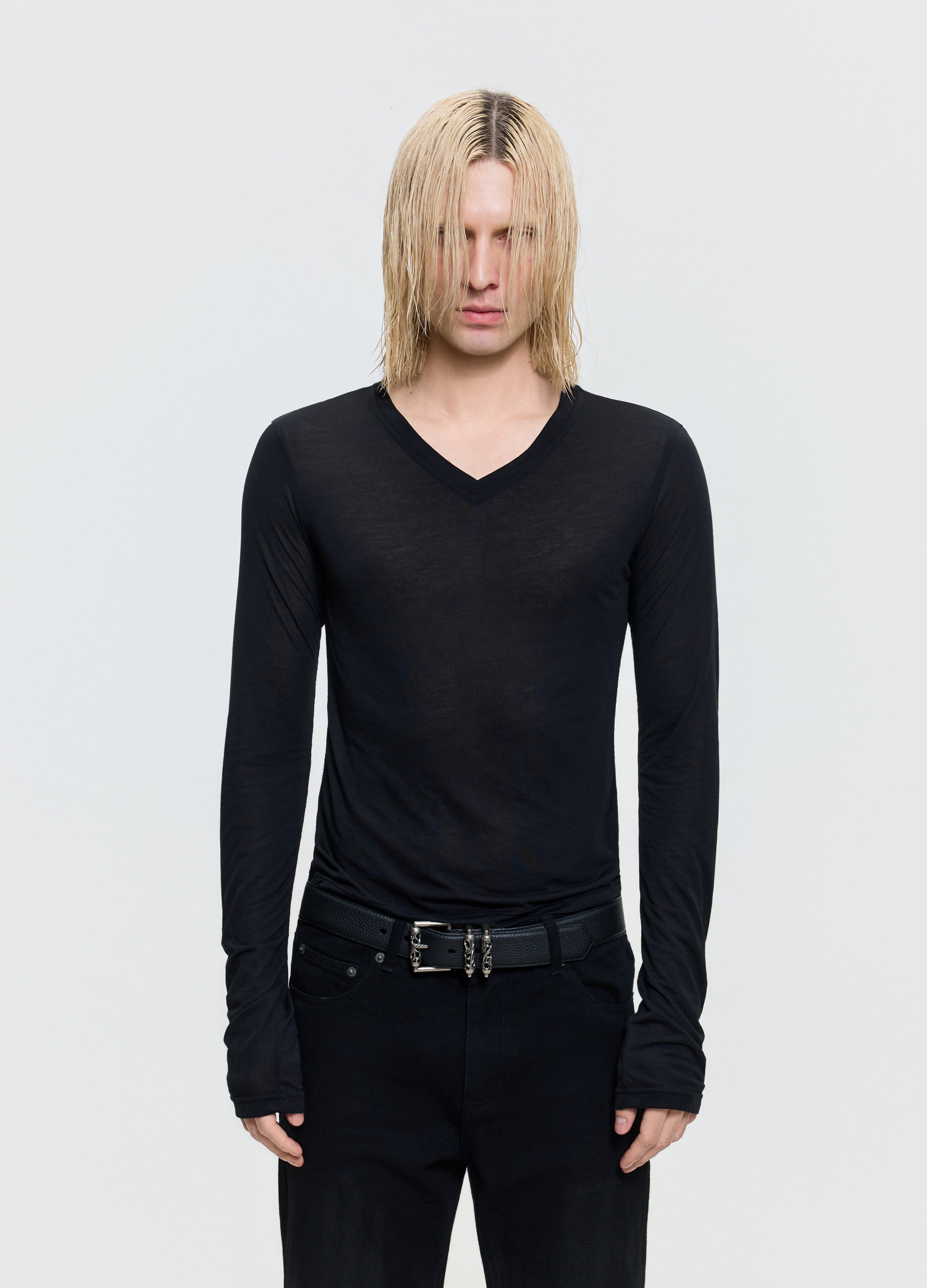 26FW SHEER V-NECK TEE