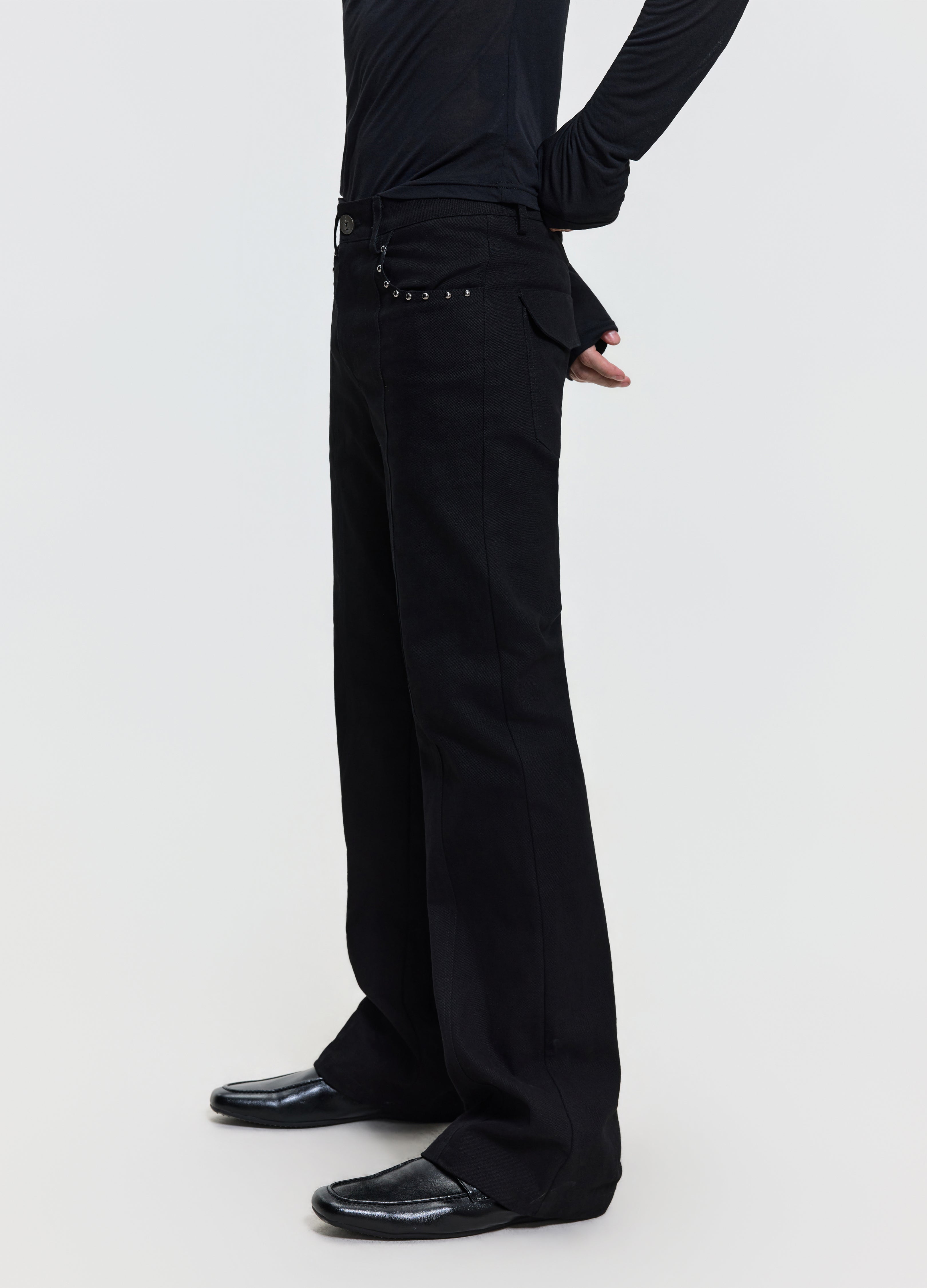 26FW STUDDED PANEL DENIM