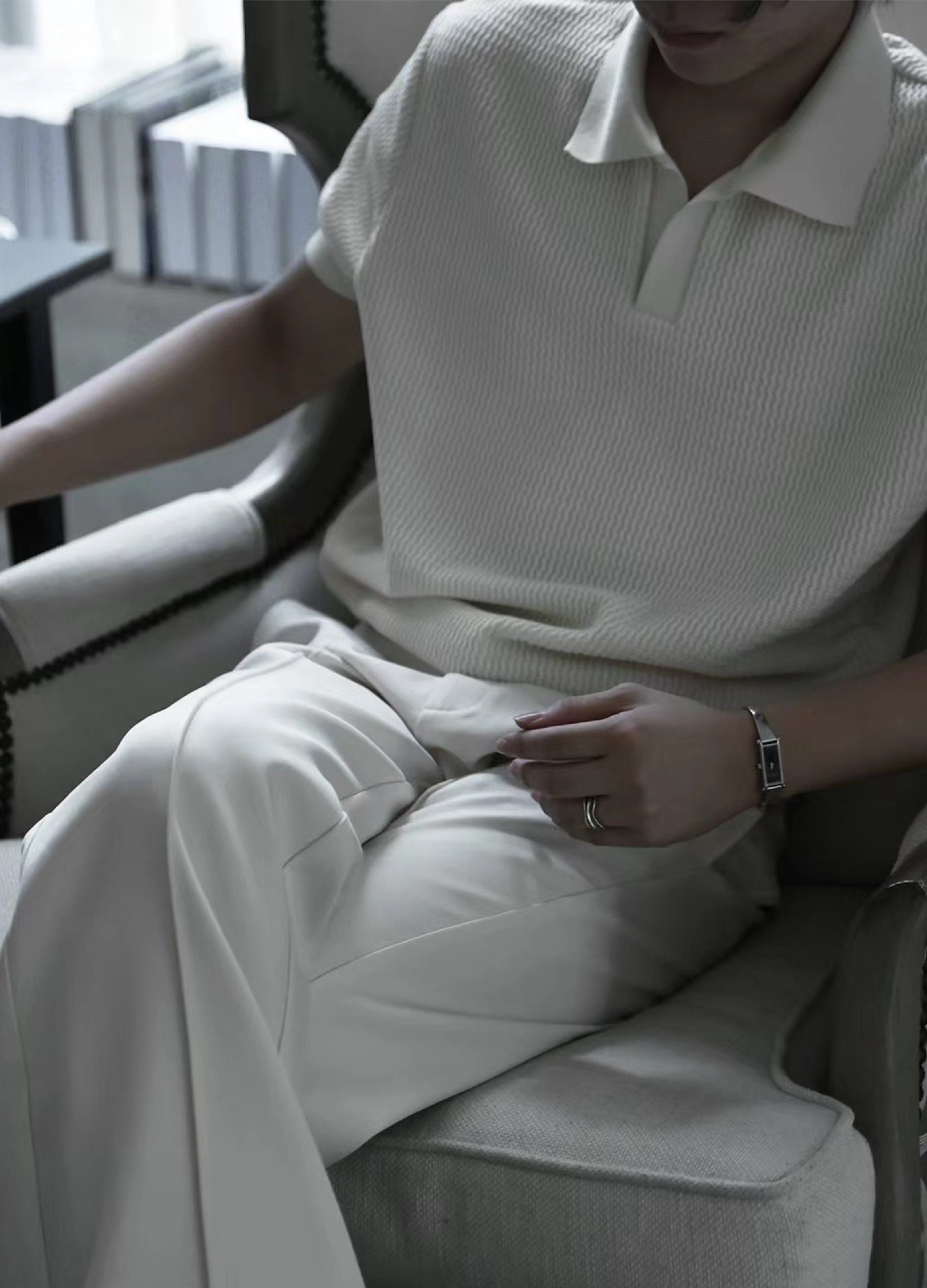 PANTALONI IN LANA PIEGATA ITALIANI 25SS