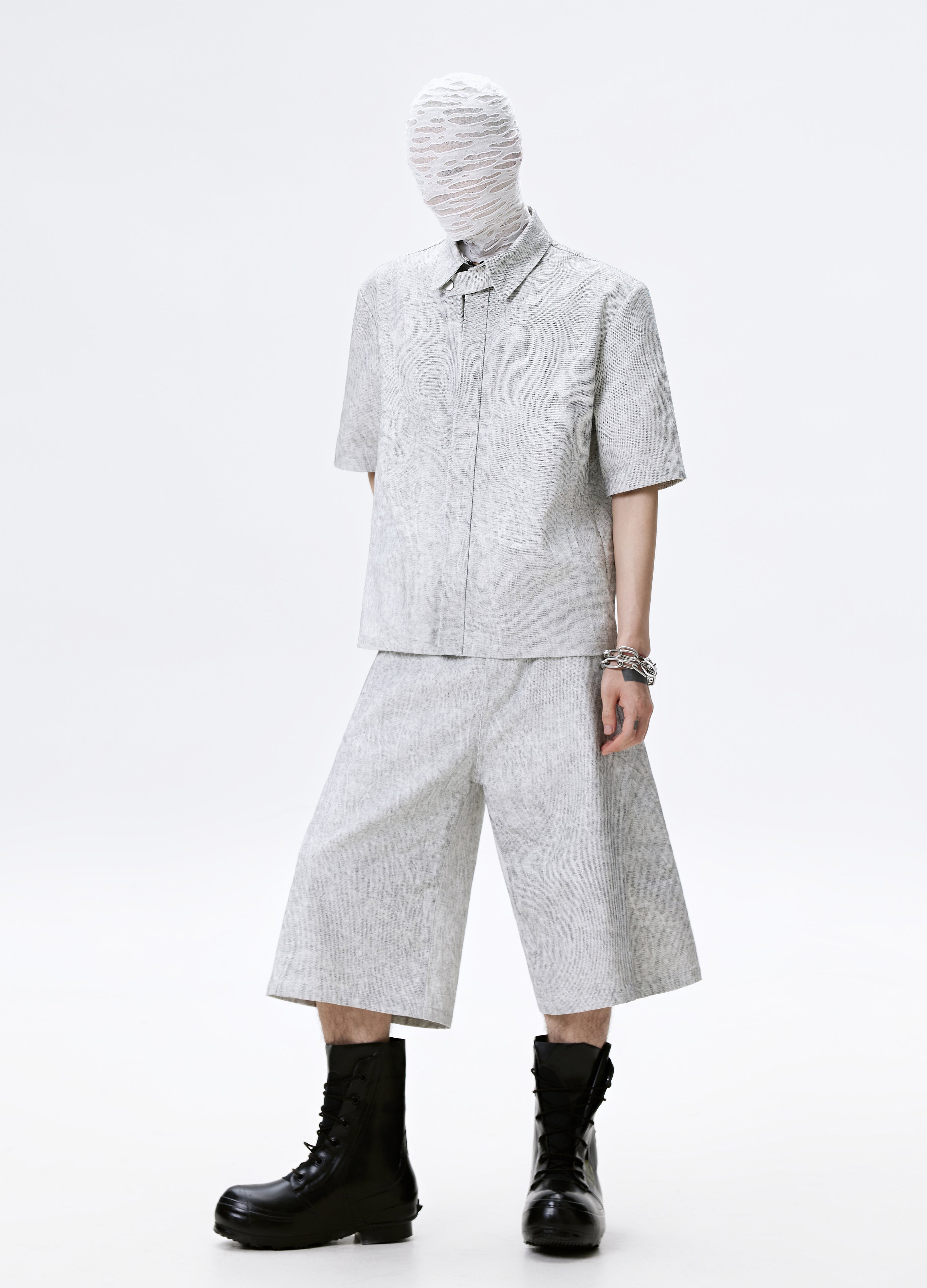 CAMICIA CON ZIP VEIN GRIGIA 25SS