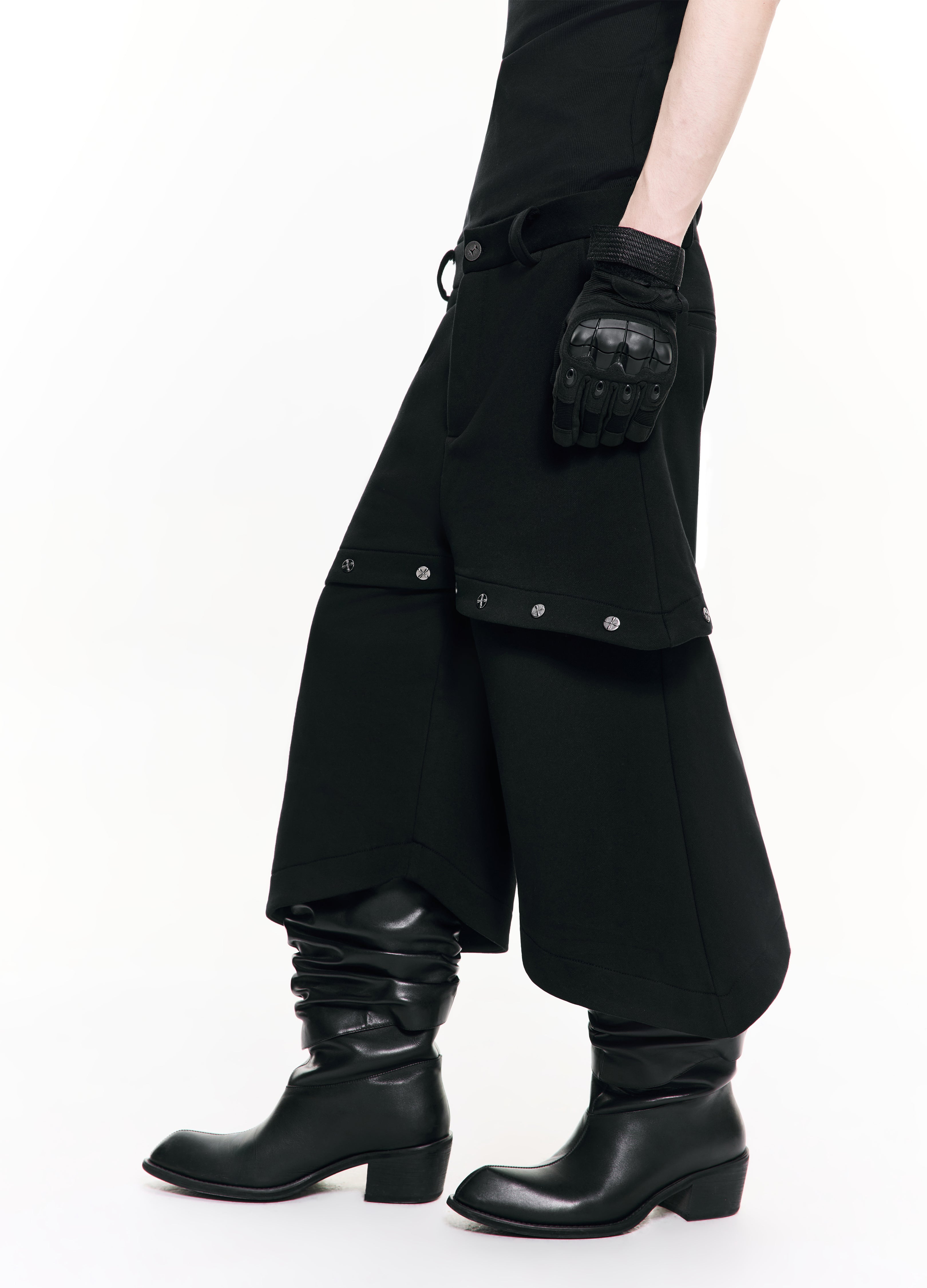 26SS CROSS BUCKLE CROP PANTS