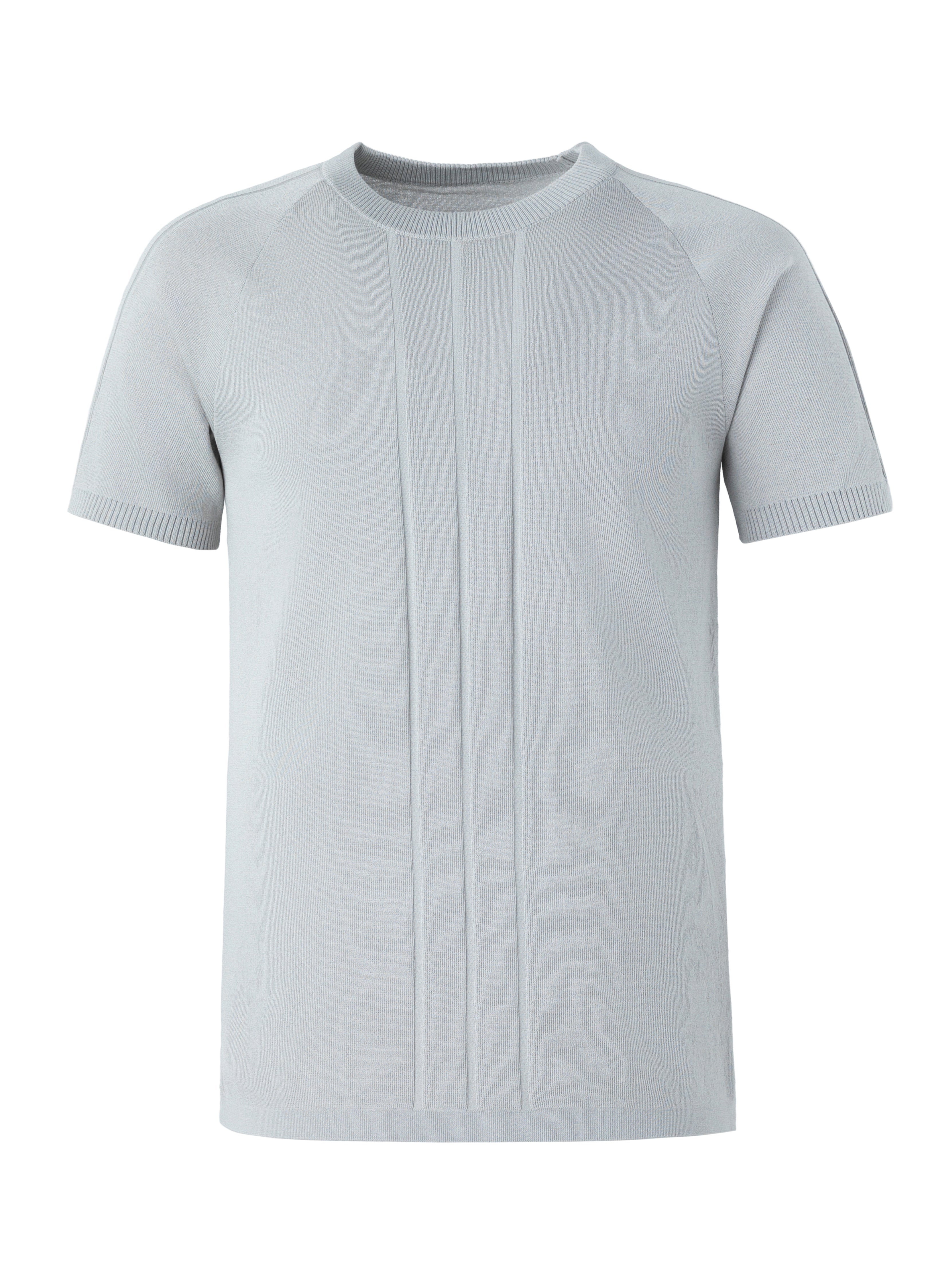 26SS GREY KNIT SHORT SLEEVE SLIM TEE