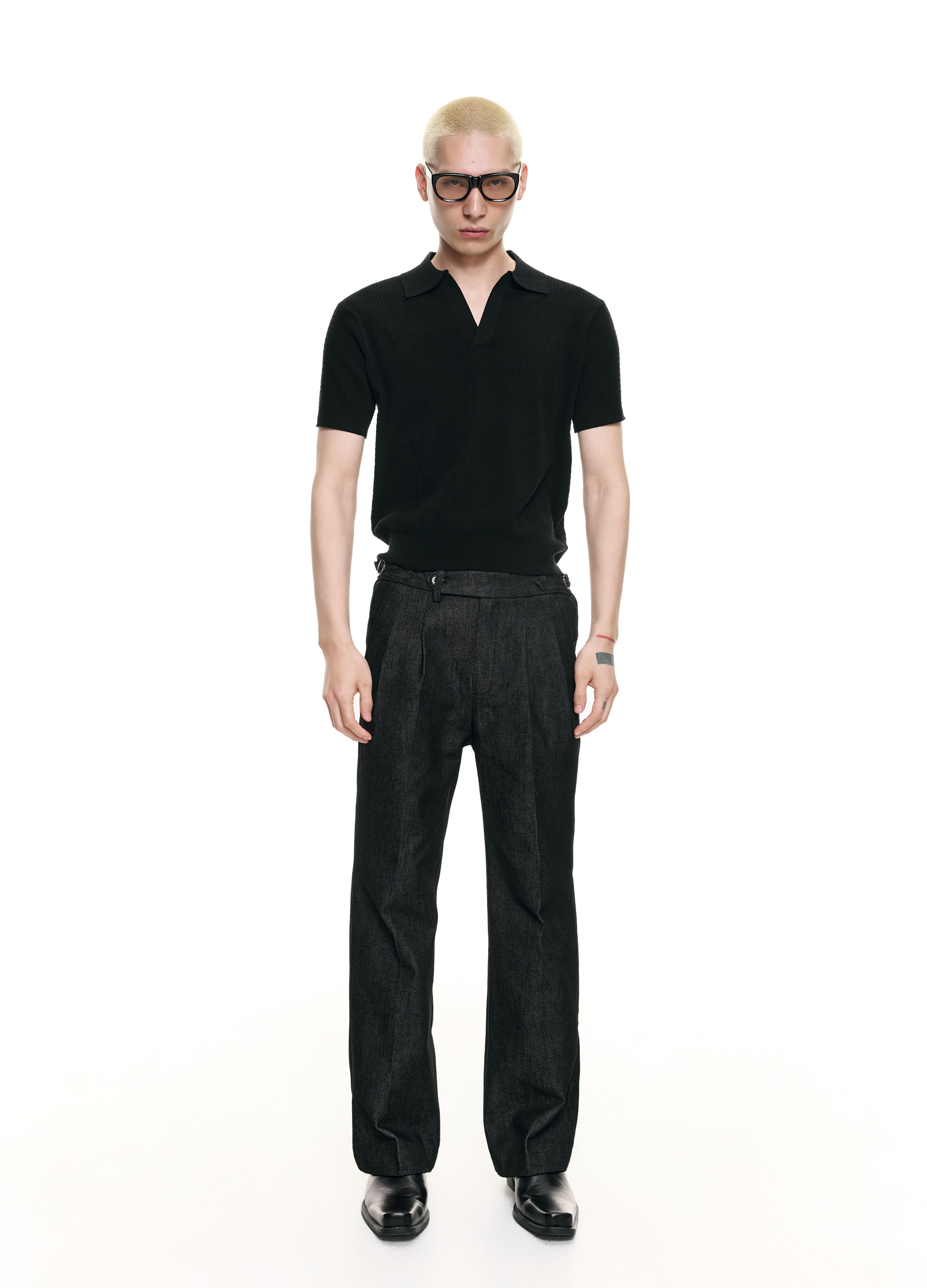 26SS OPEN-KNIT RESORT POLO