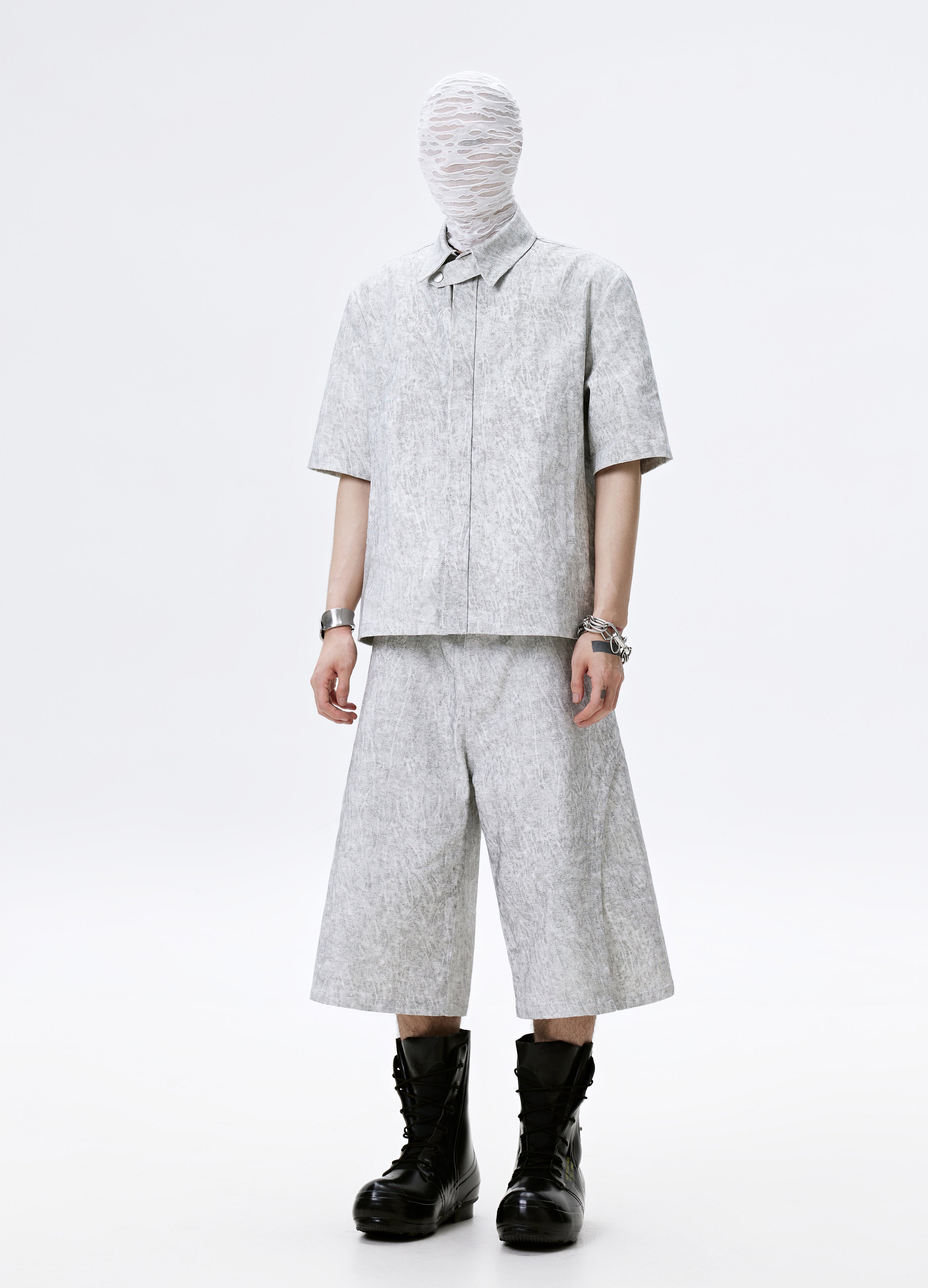 CAMICIA CON ZIP VEIN GRIGIA 25SS