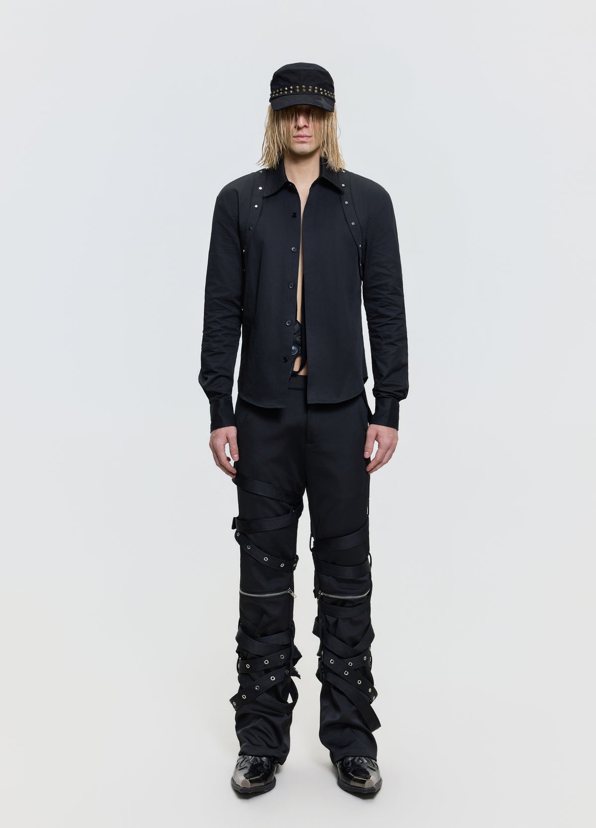 26FW PUNK STRAP FLARE PANTS