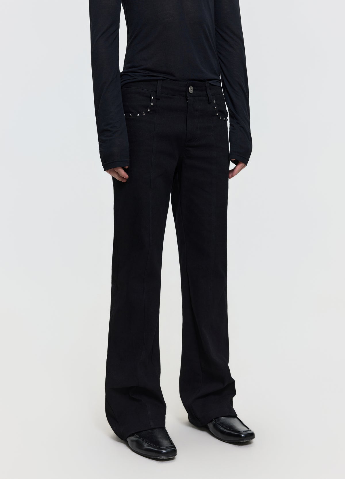 26FW STUDDED PANEL DENIM
