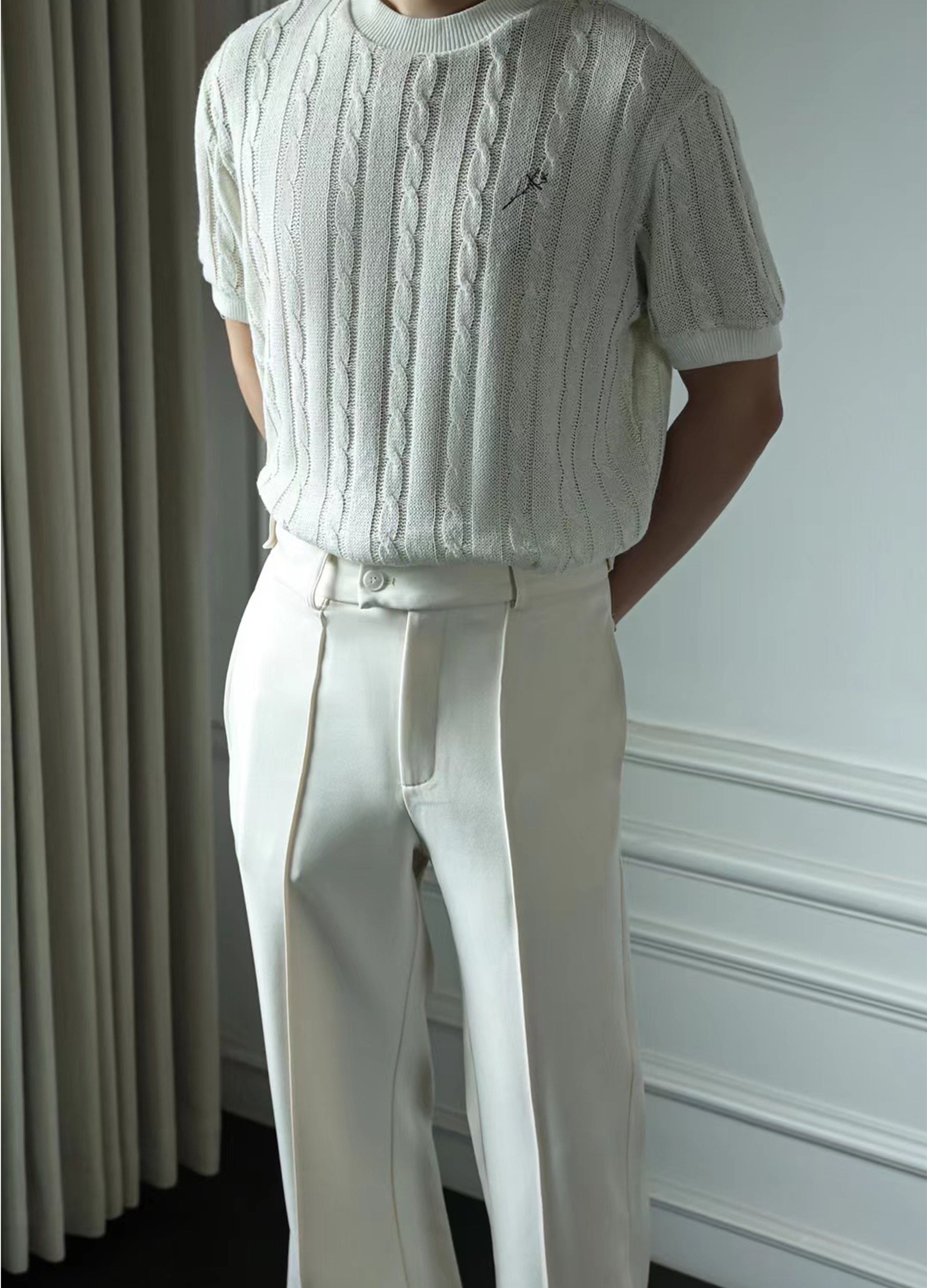PANTALONI IN LANA PIEGATA ITALIANI 25SS