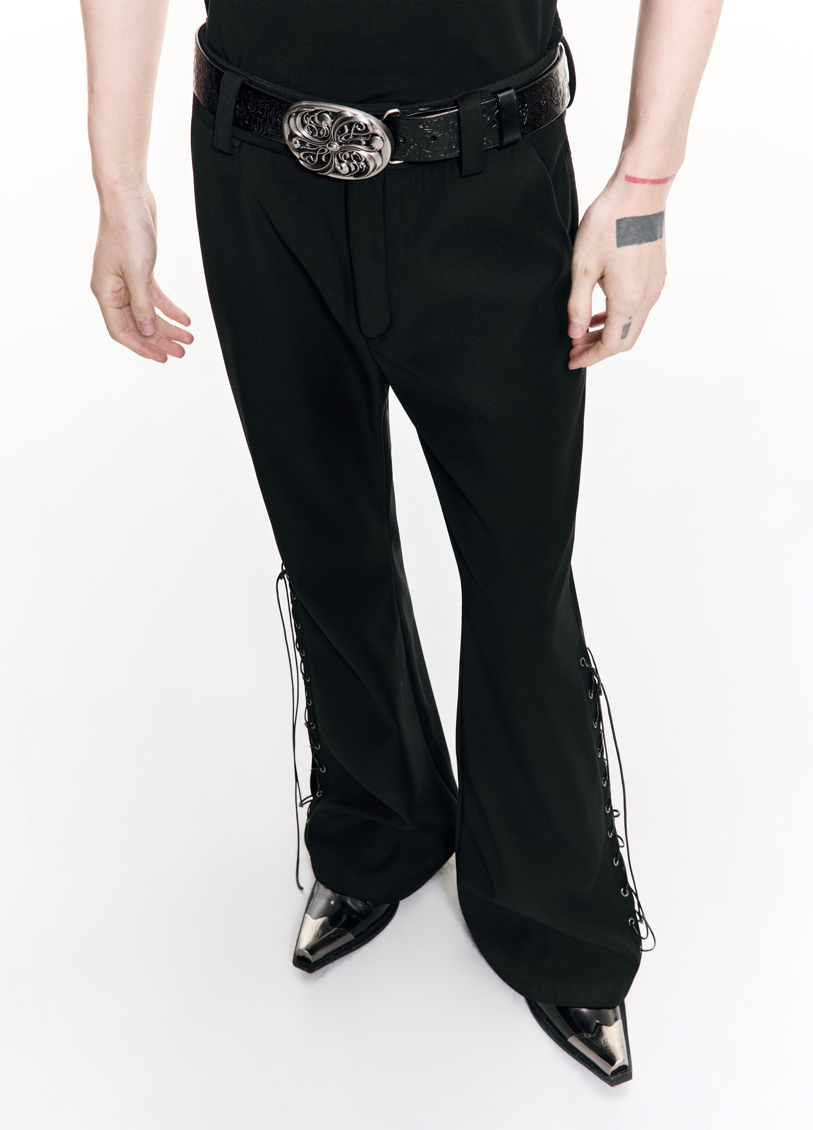 26SS STRAP PANEL FLARE TROUSERS