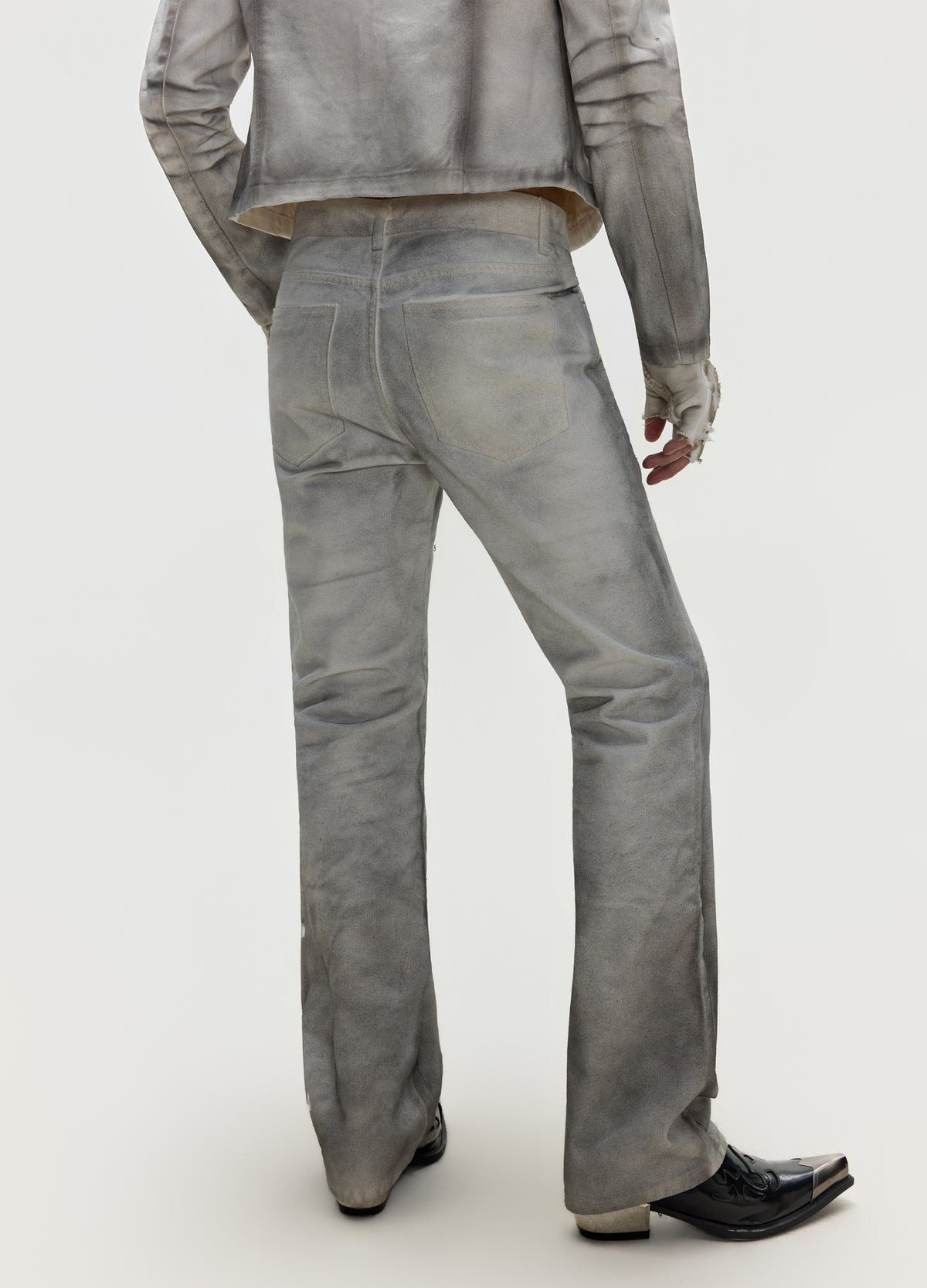 FRKM SCD 26FW dirty grey washed moto denim — product view 9