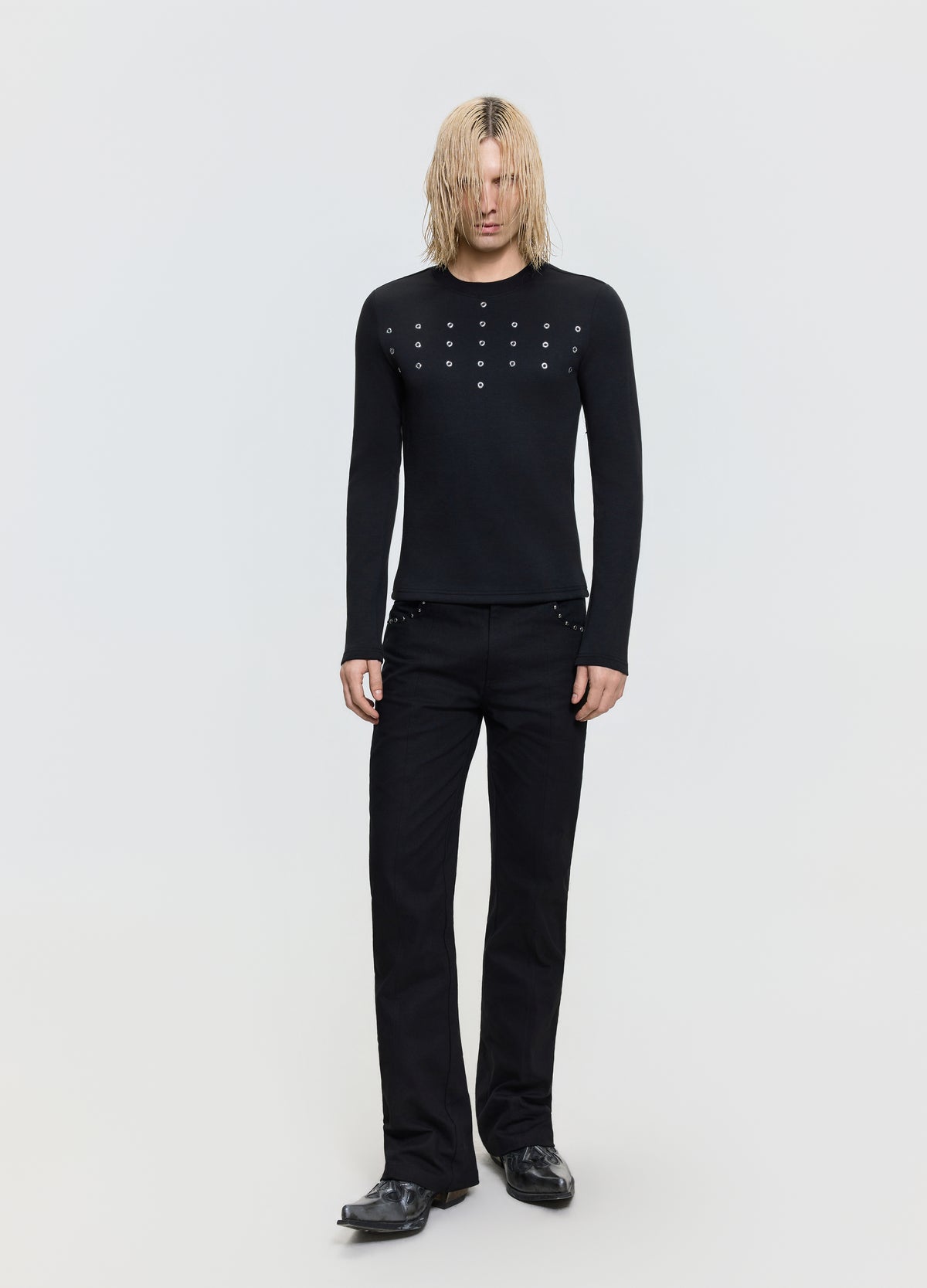 26FW EYELET CRYSTAL TEE