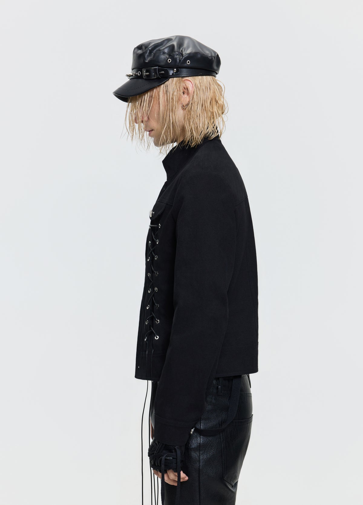 FRKM SCD 26FW corset stand-collar black jacket — product view 7
