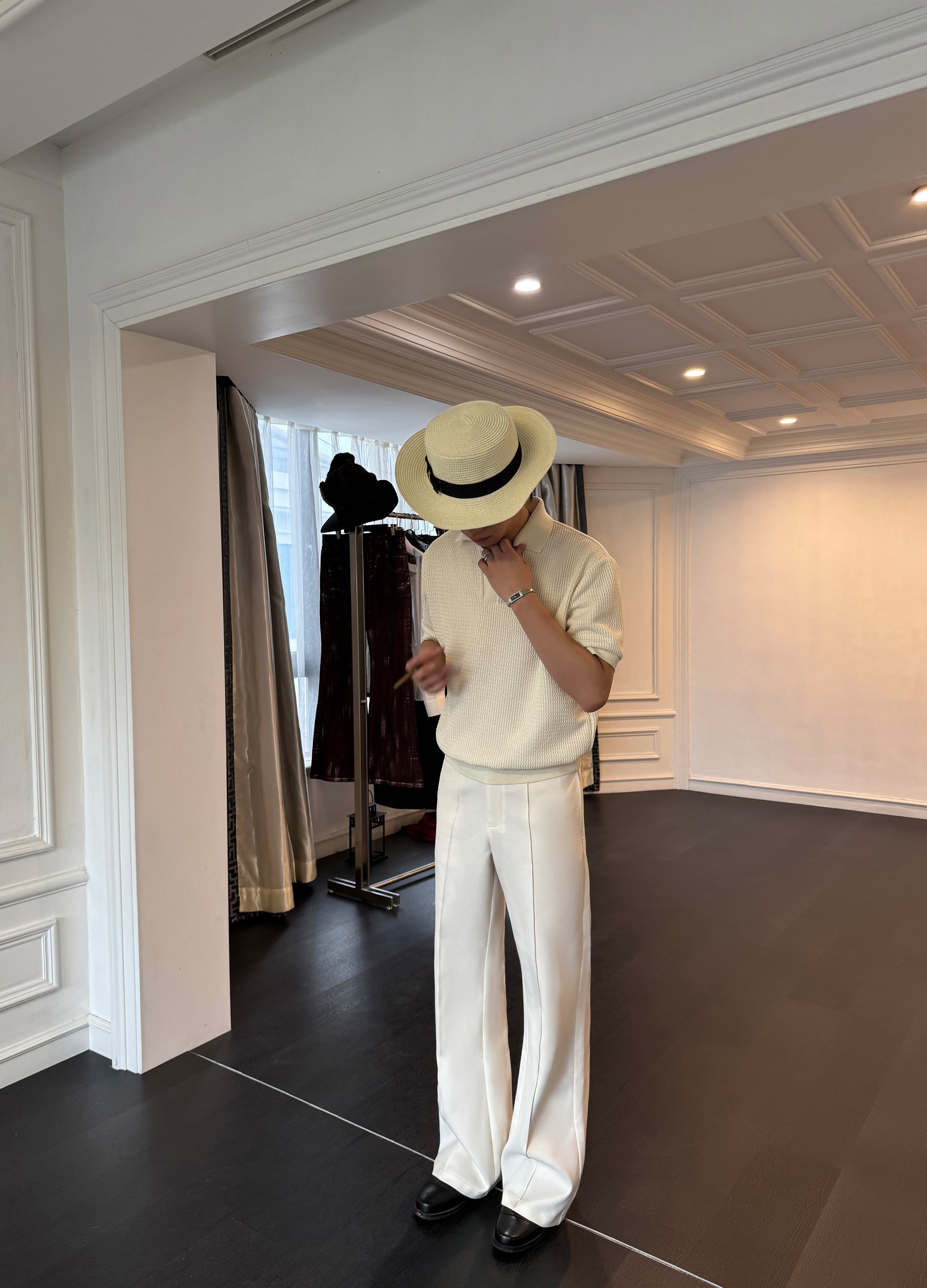 PANTALONI IN LANA PIEGATA ITALIANI 25SS