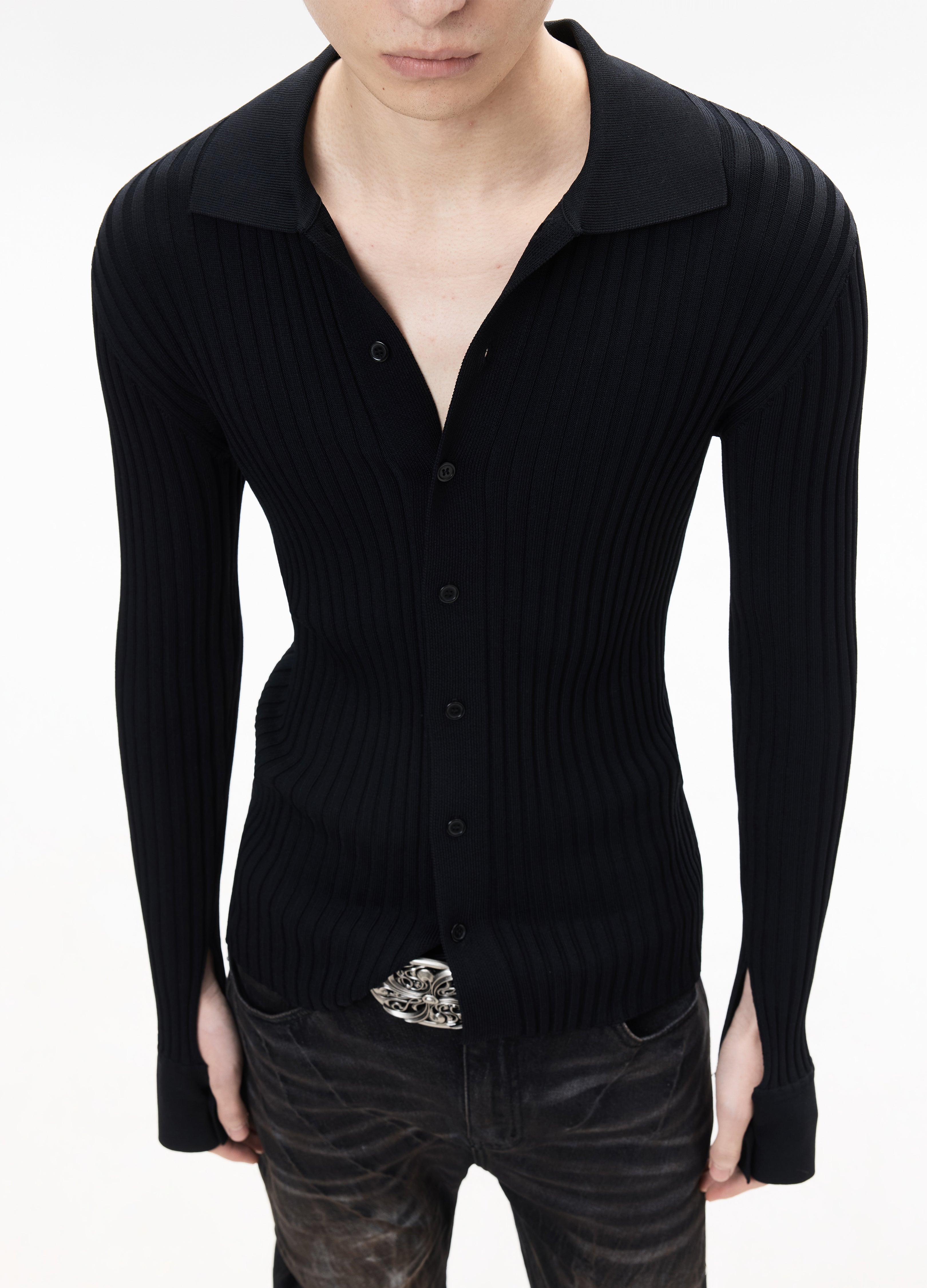 26SS HIGH STRETCH RIBBED KNIT CARDIGAN