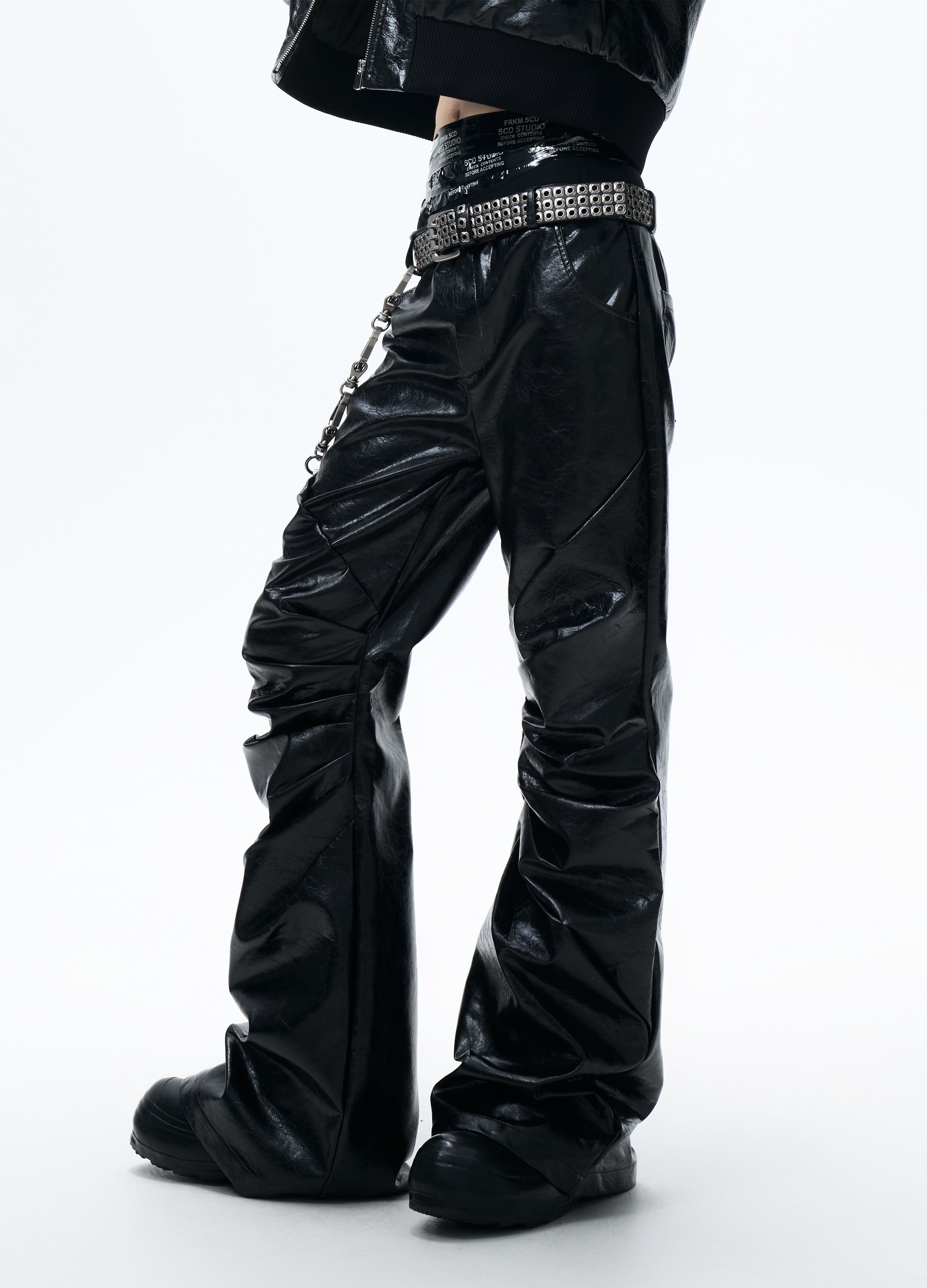 25FW RADIANT PLEAT LEATHER PANTS
