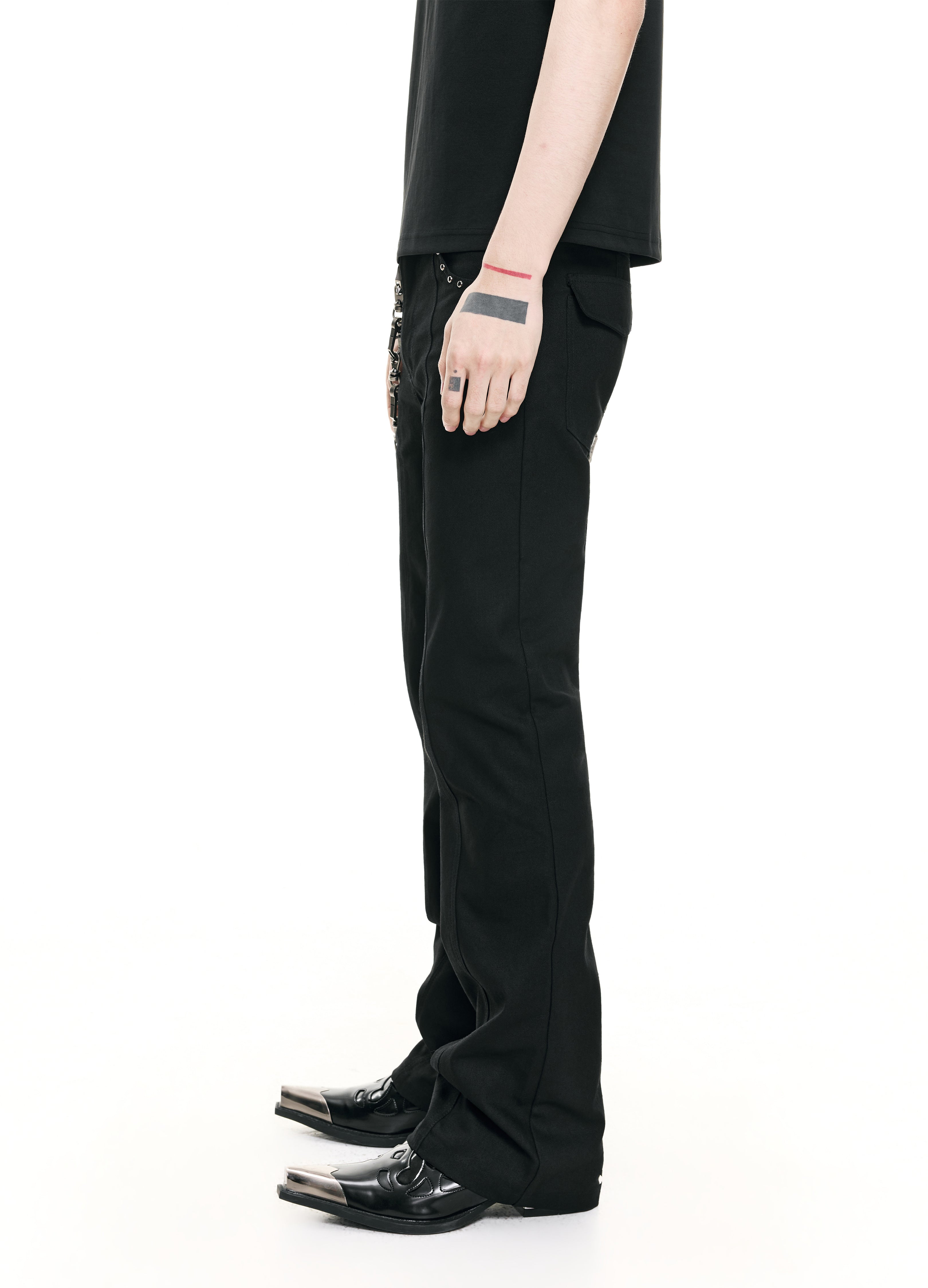 26SS STUDDED PUNK SLIM PANTS