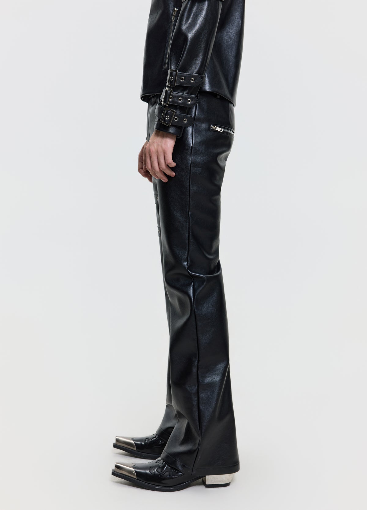 FRKM SCD 26FW black belted leather-look pants — product view 7