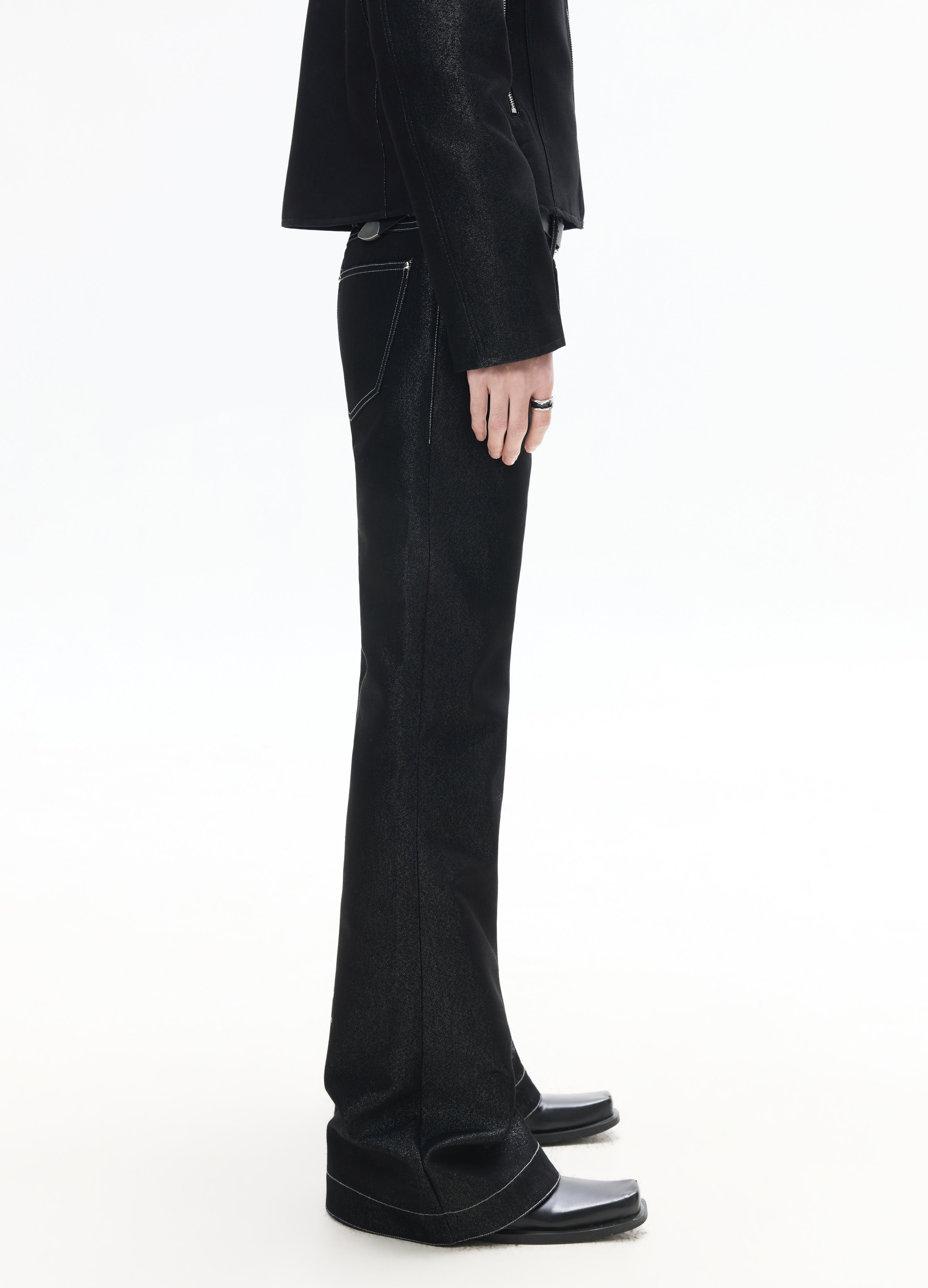 26SS METALLIC SHIMMER BOOTCUT JEANS