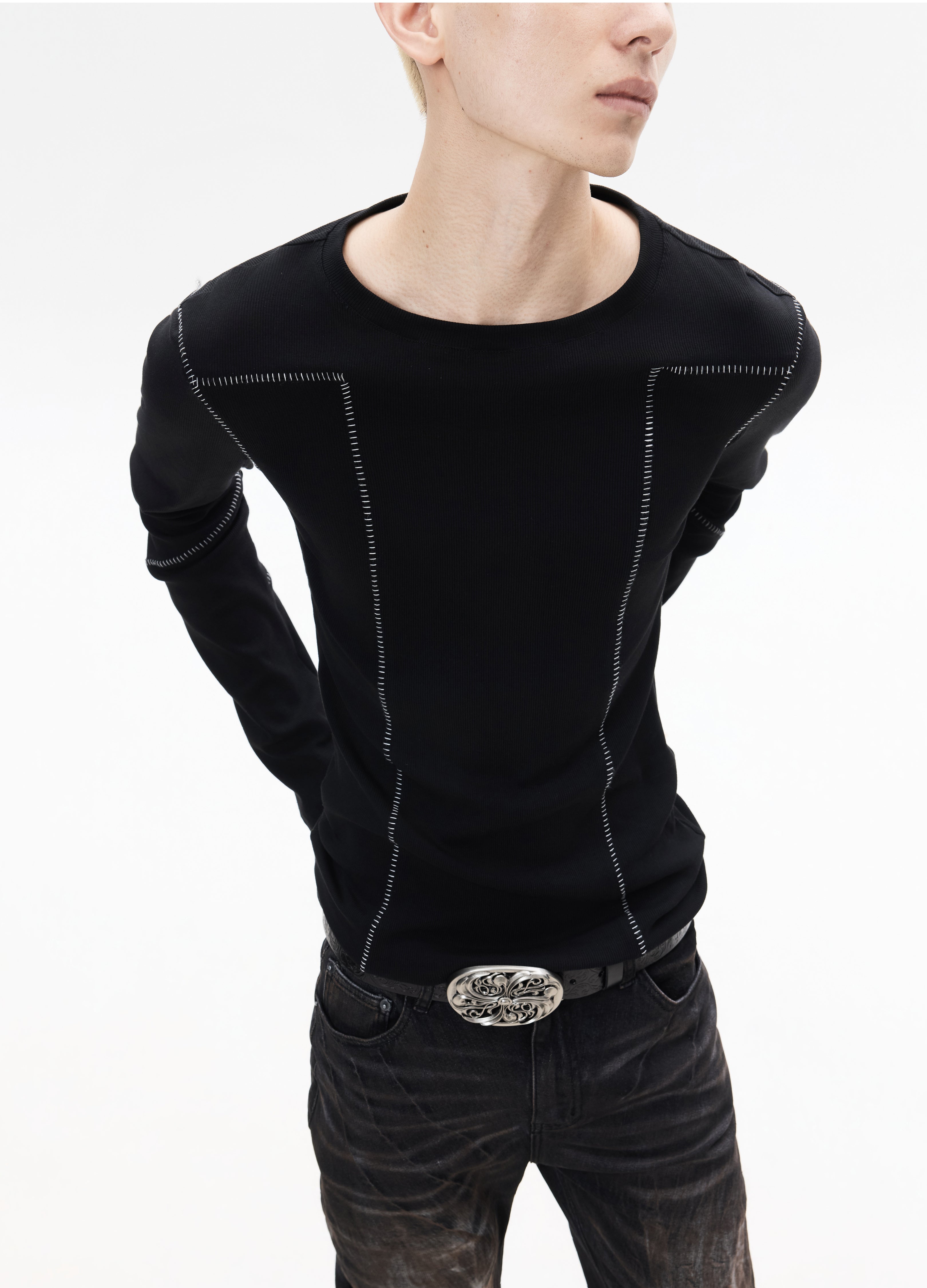 26SS STITCHED SLIM FIT LONG SLEEVE TEE