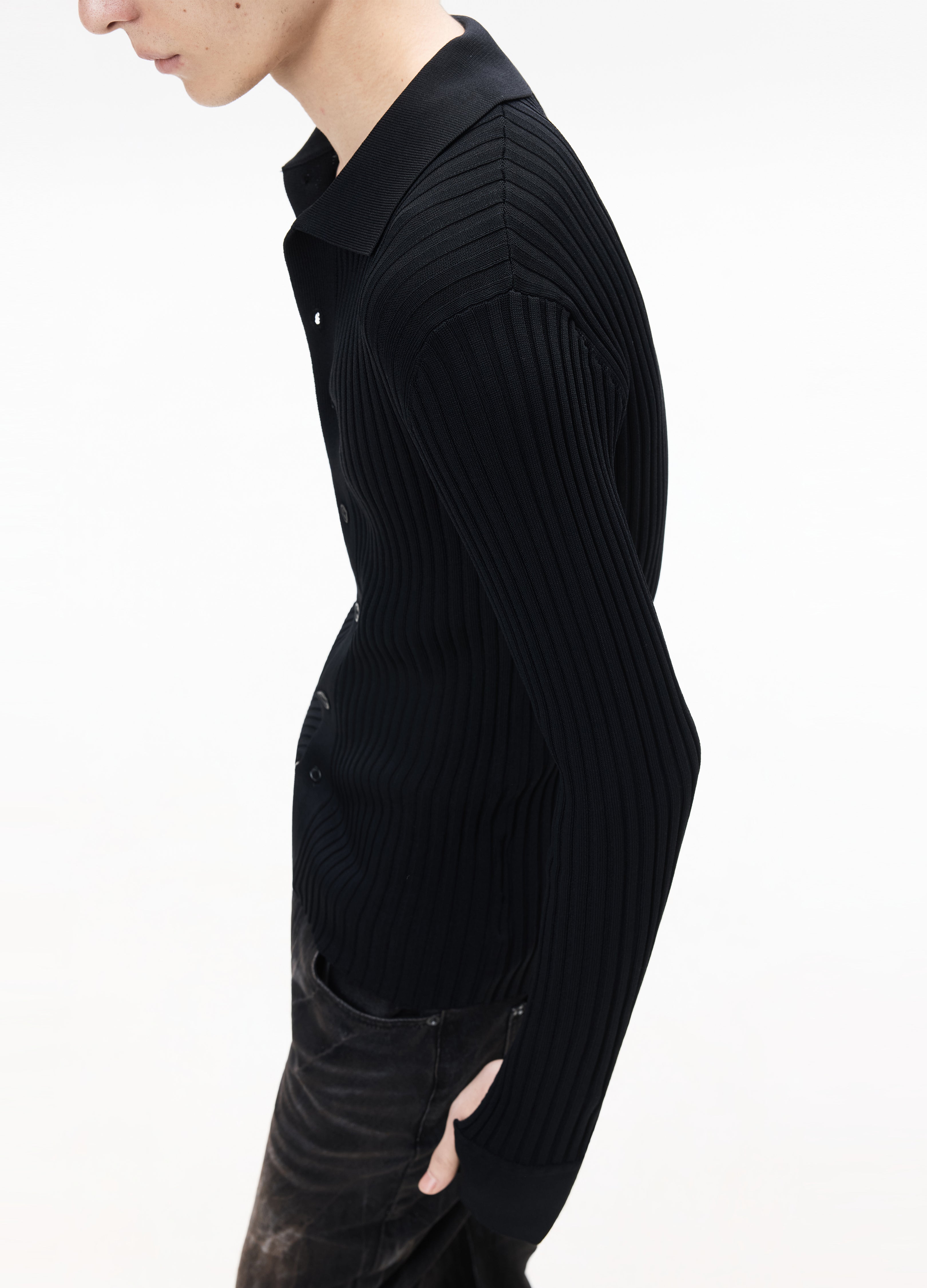 26SS HIGH STRETCH RIBBED KNIT CARDIGAN