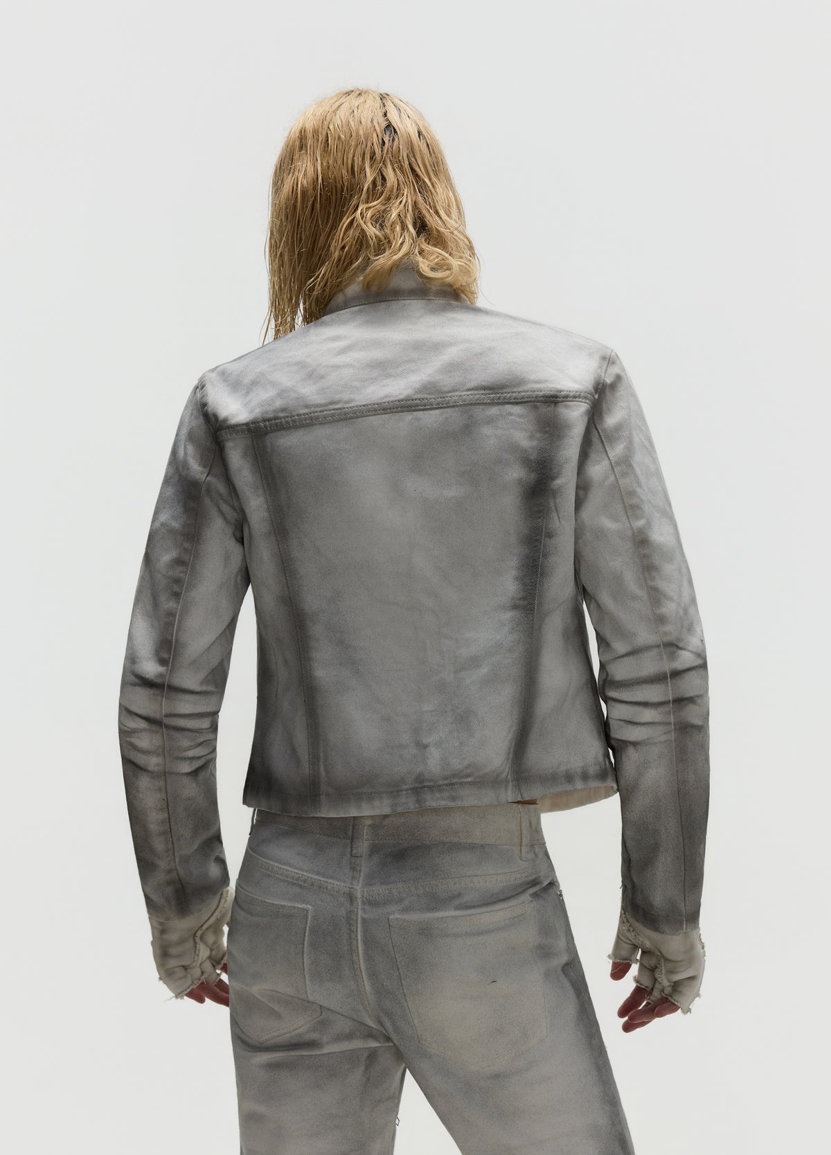 FRKM SCD 26FW dirty grey washed moto jacket — product view 10