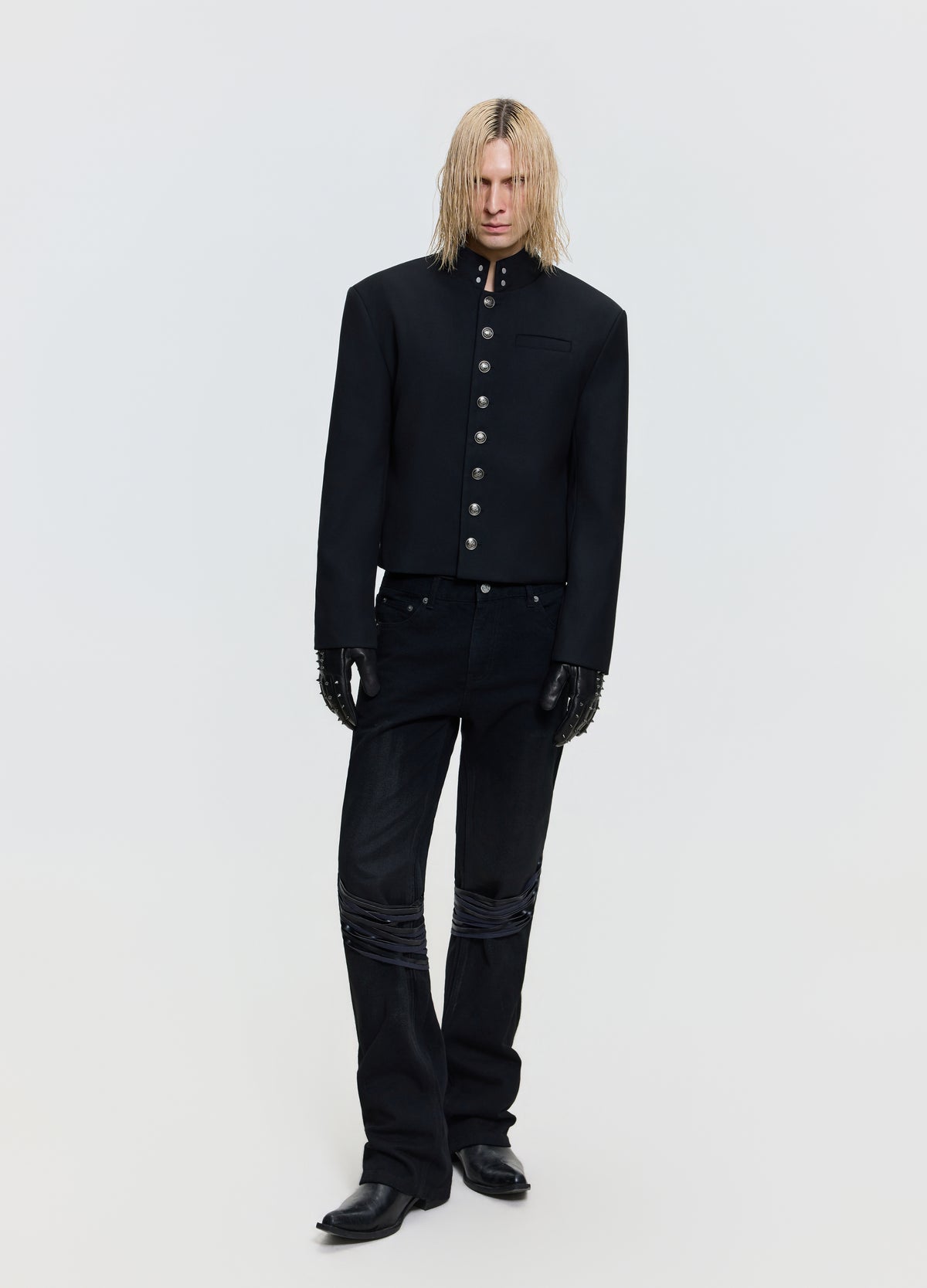 FRKM SCD 26FW oriental metal-button black jacket — product view 3