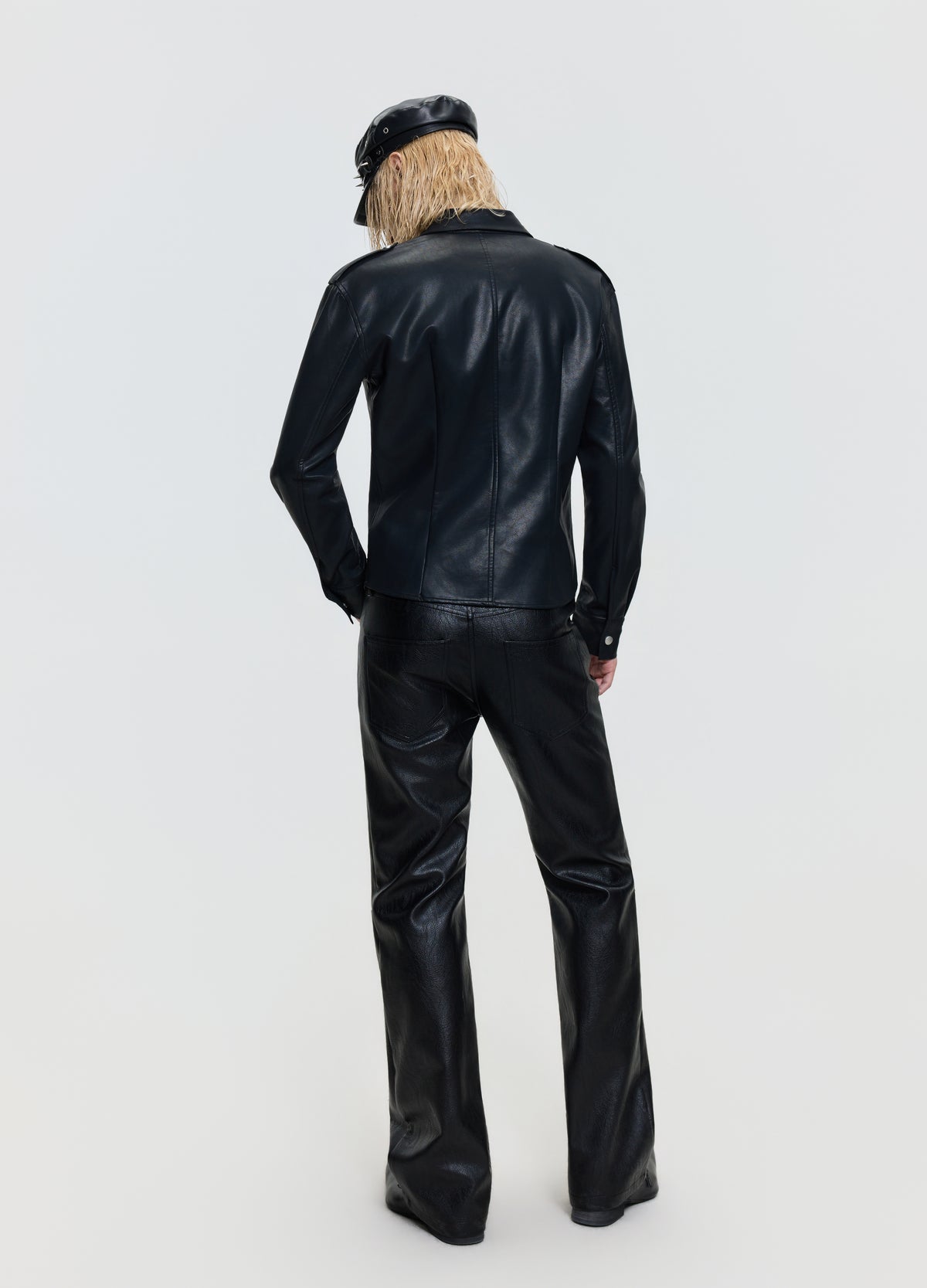 FRKM SCD 26FW black punk utility leather-look shirt — product view 5