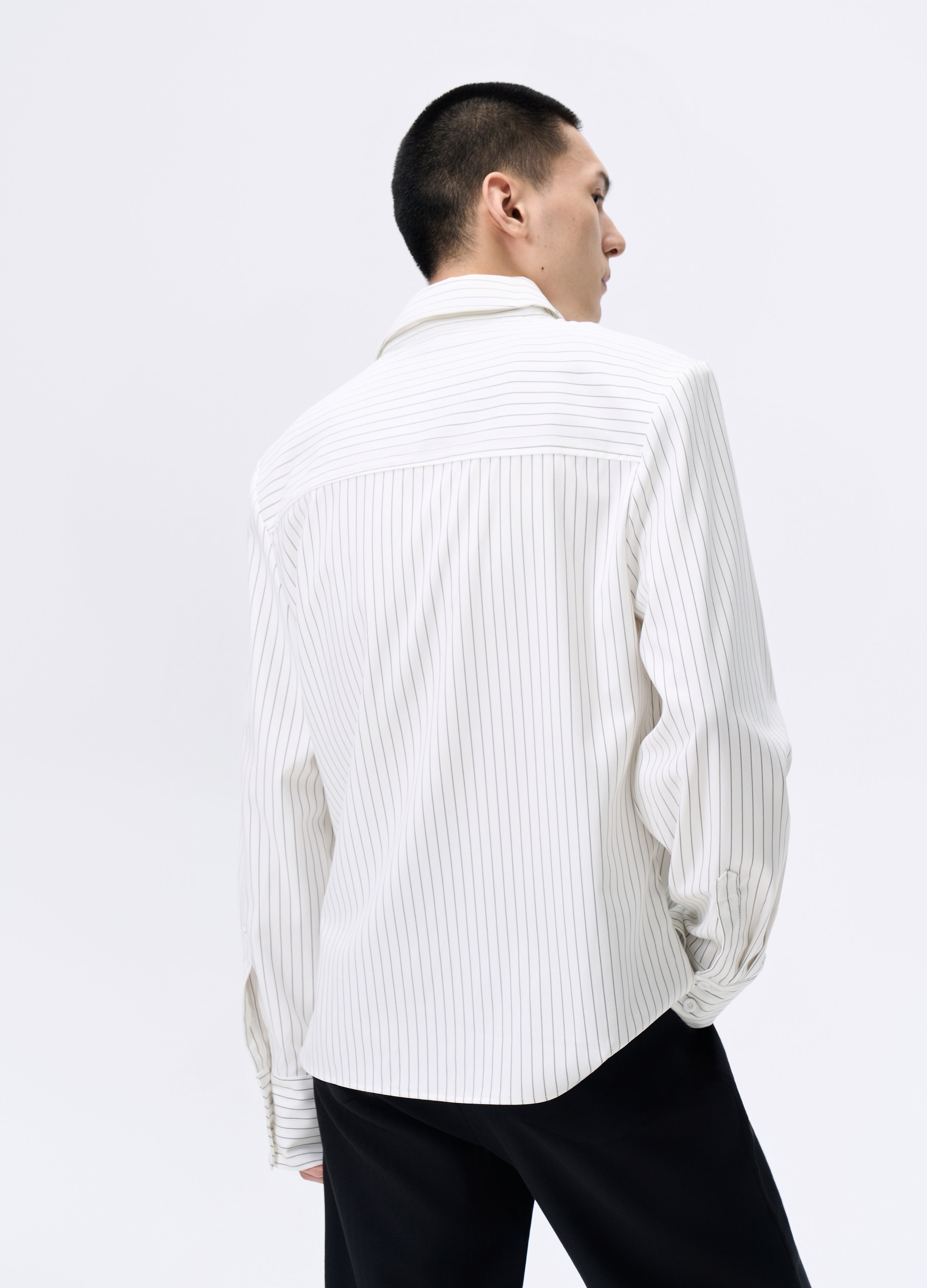 CAMICIA CORTA IMBOTTITA A RIGHE 25FW