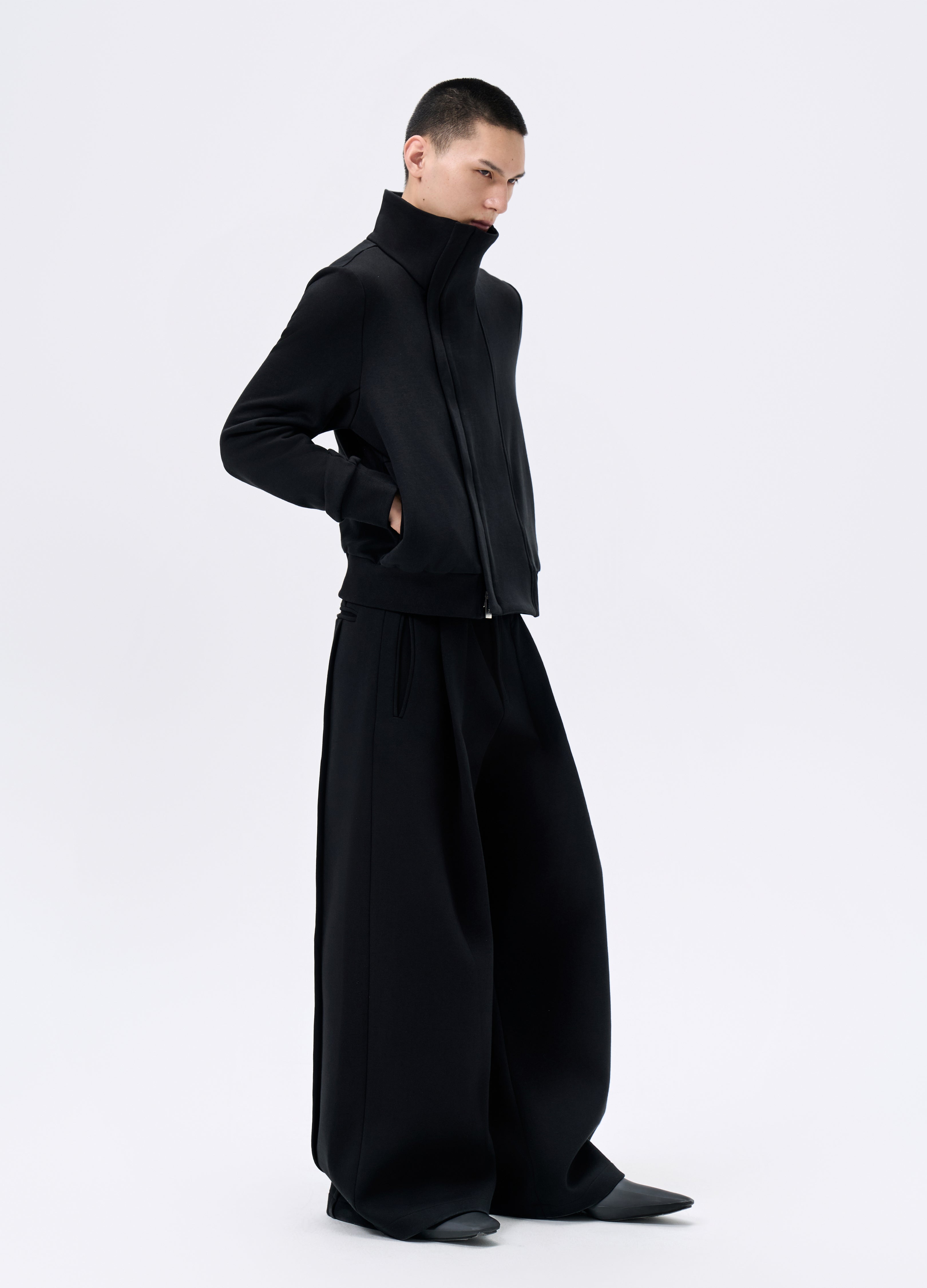 GIACCA CORTA CON ZIP NERA 25FW