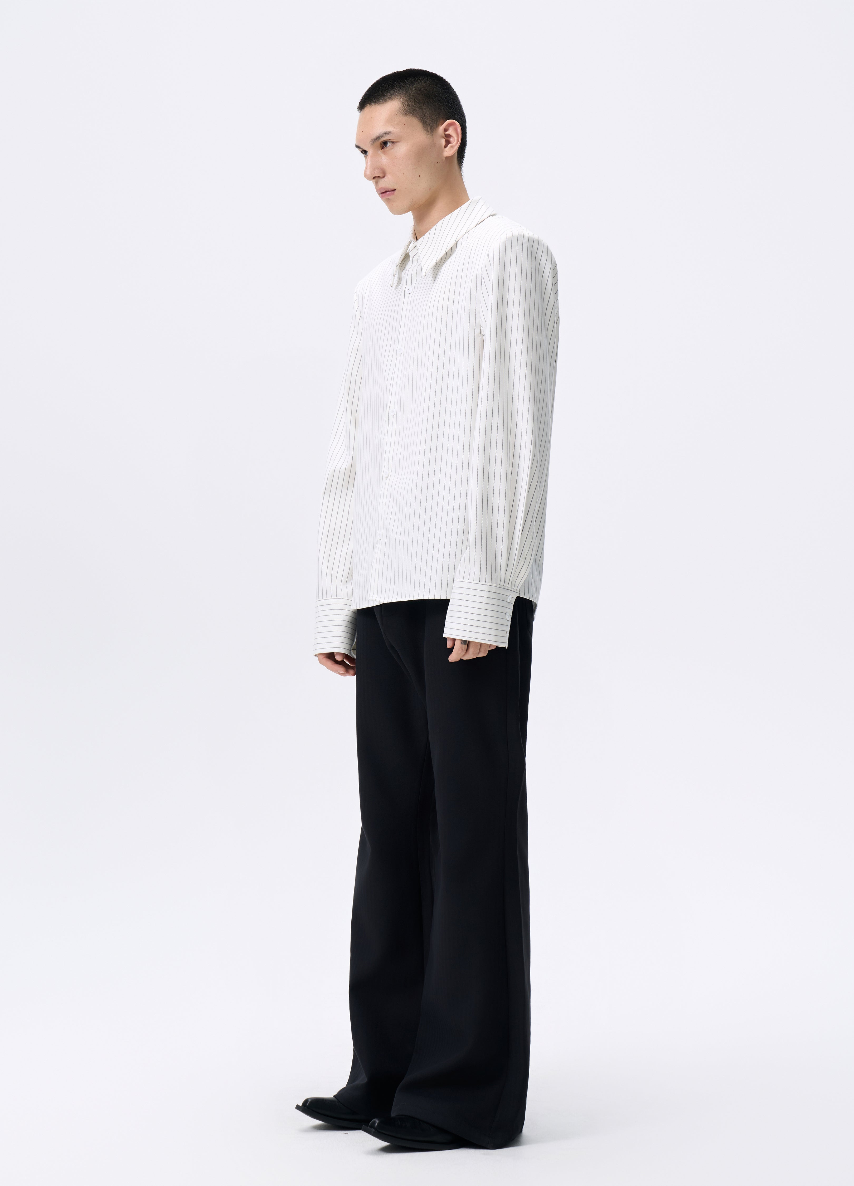 CAMICIA CORTA IMBOTTITA A RIGHE 25FW