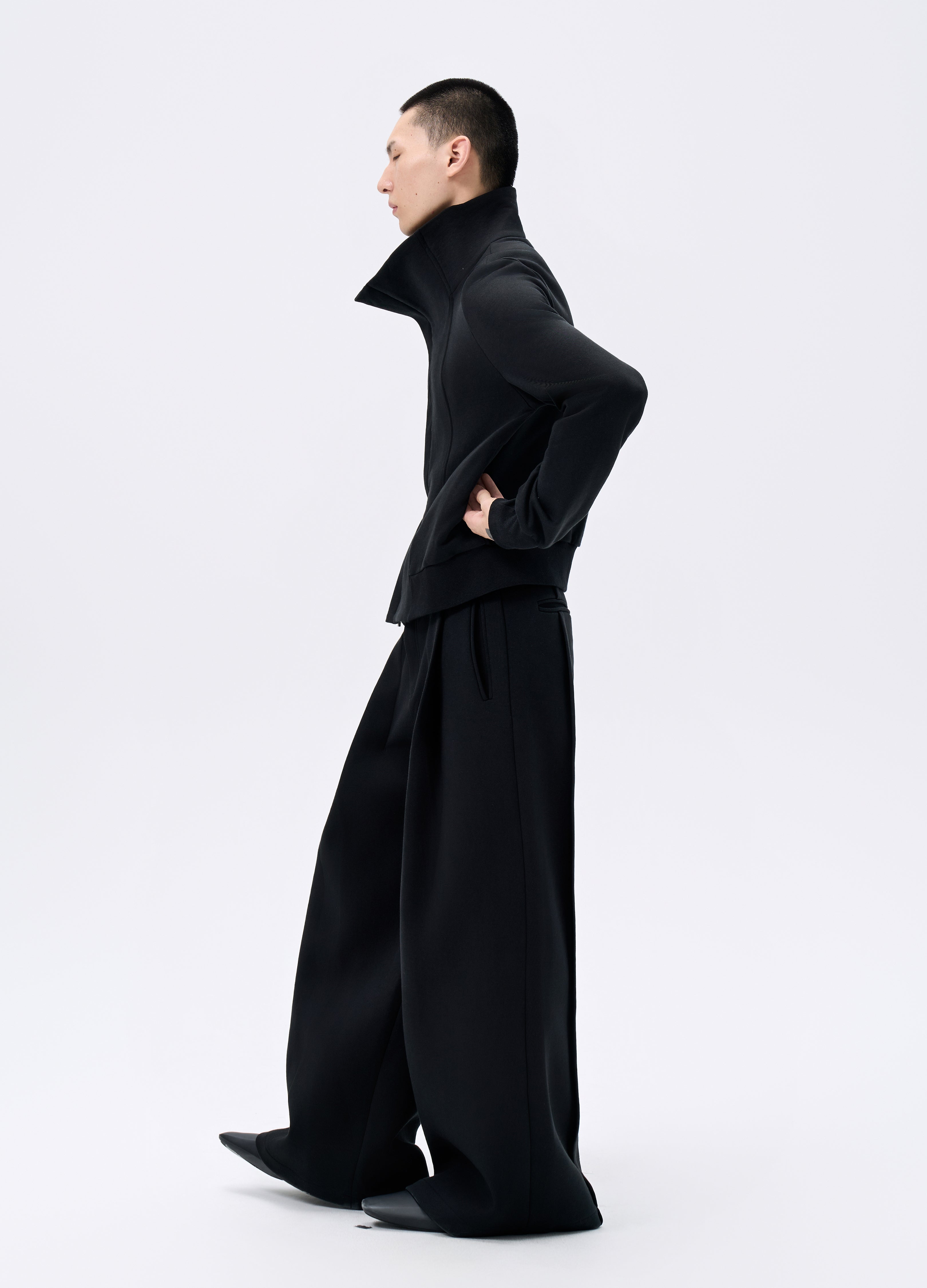 GIACCA CORTA CON ZIP NERA 25FW