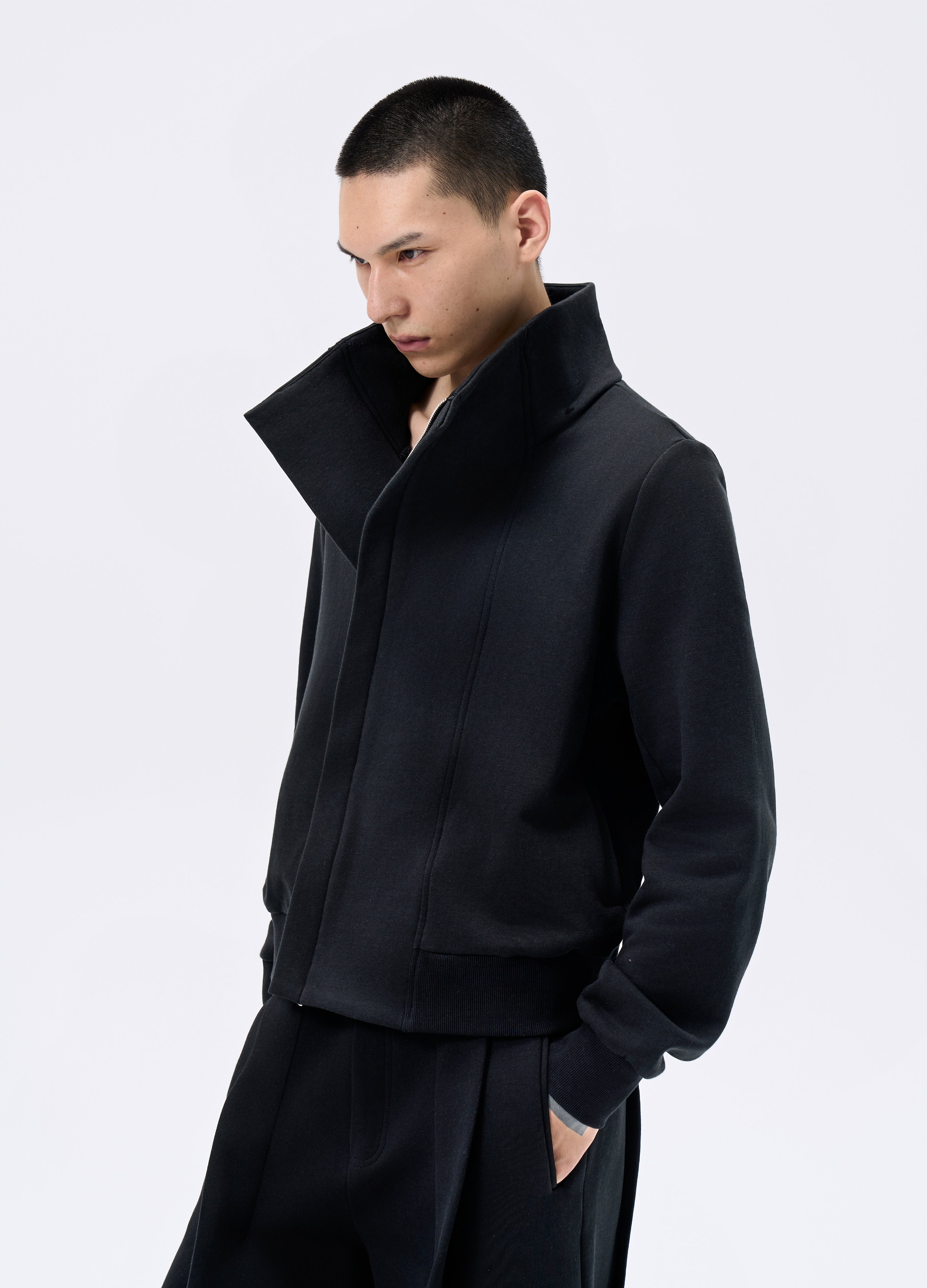 GIACCA CORTA CON ZIP NERA 25FW