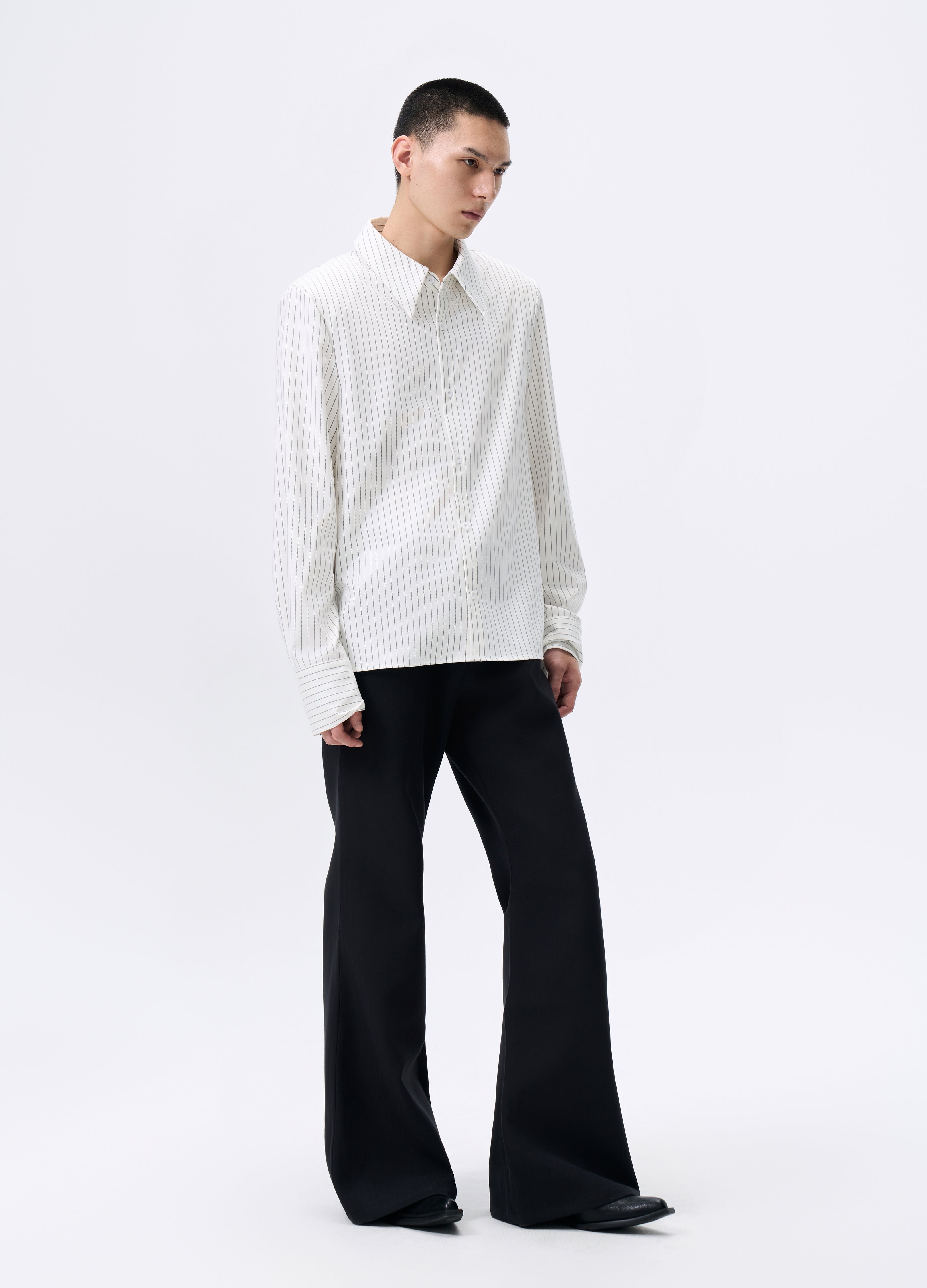 CAMICIA CORTA IMBOTTITA A RIGHE 25FW