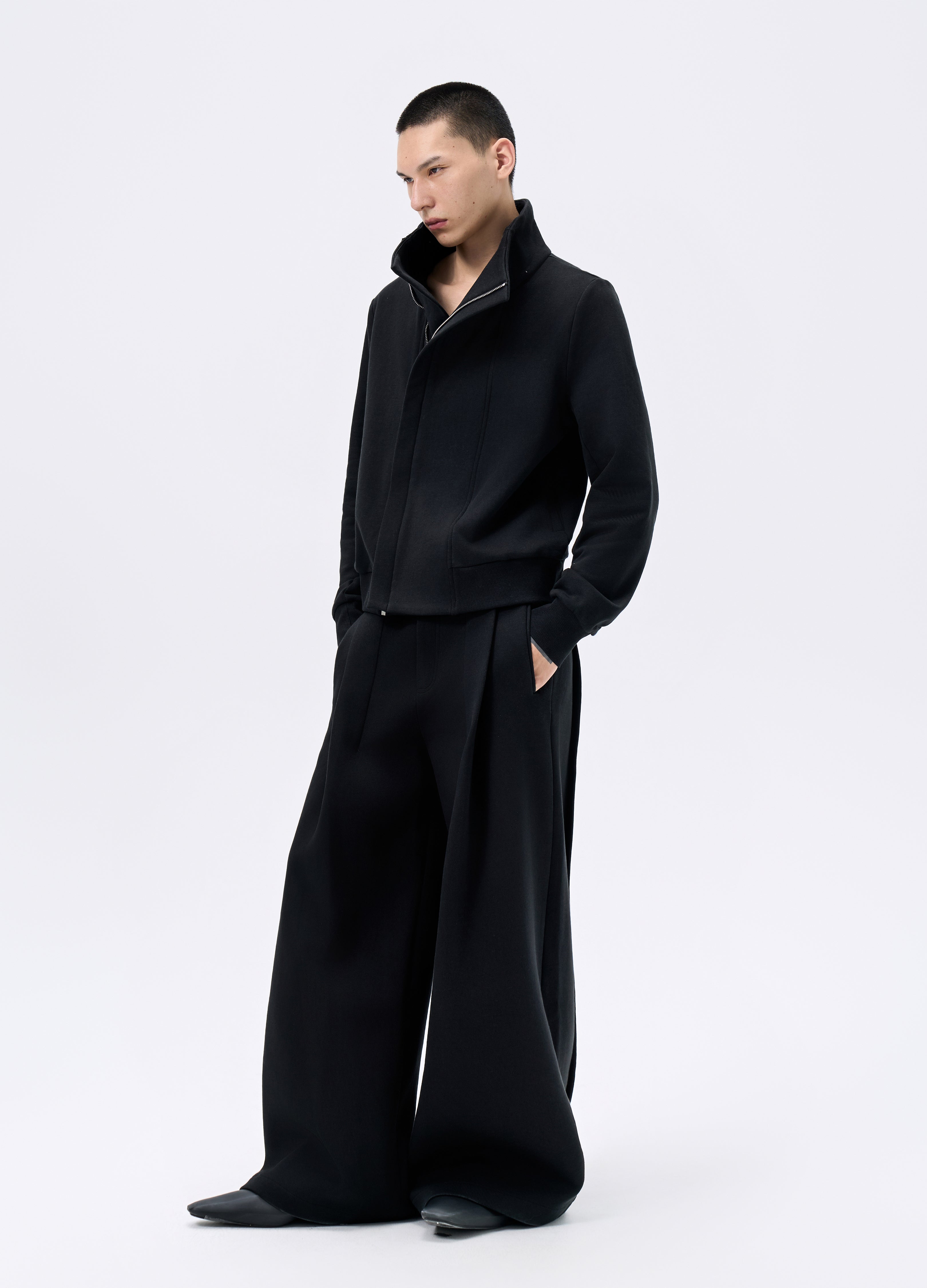 GIACCA CORTA CON ZIP NERA 25FW