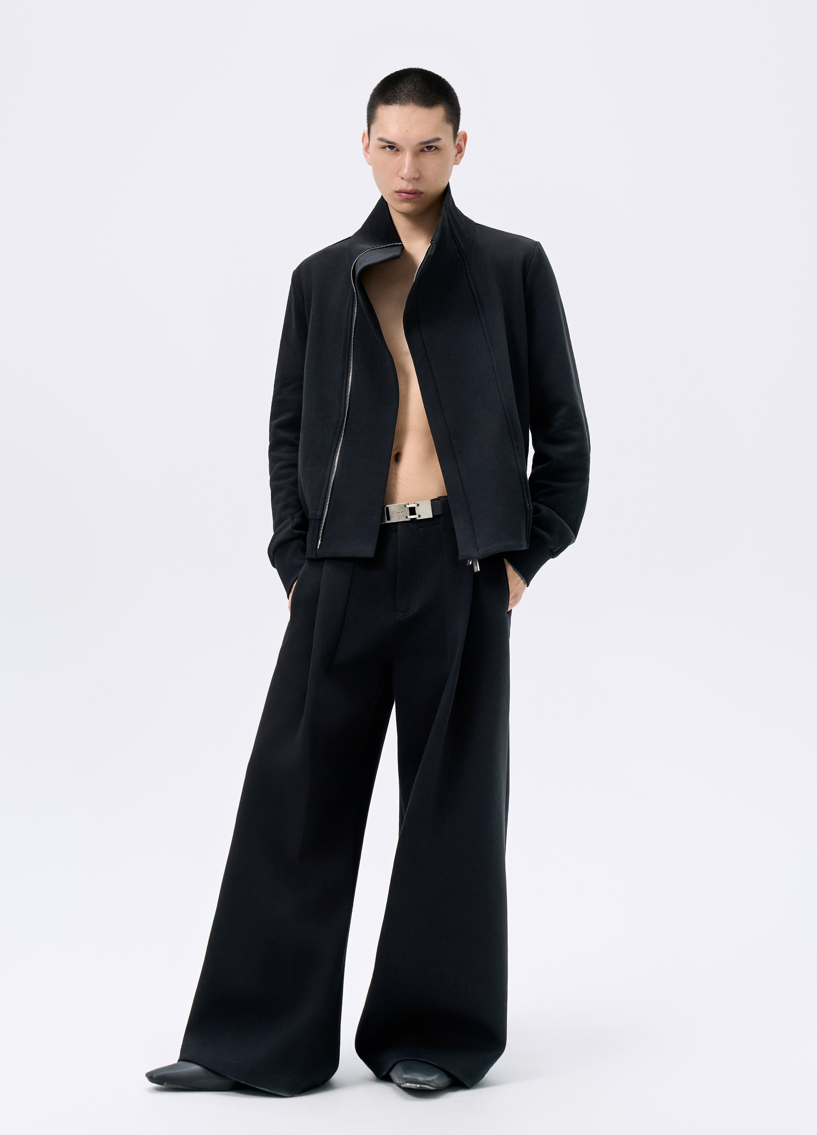 GIACCA CORTA CON ZIP NERA 25FW