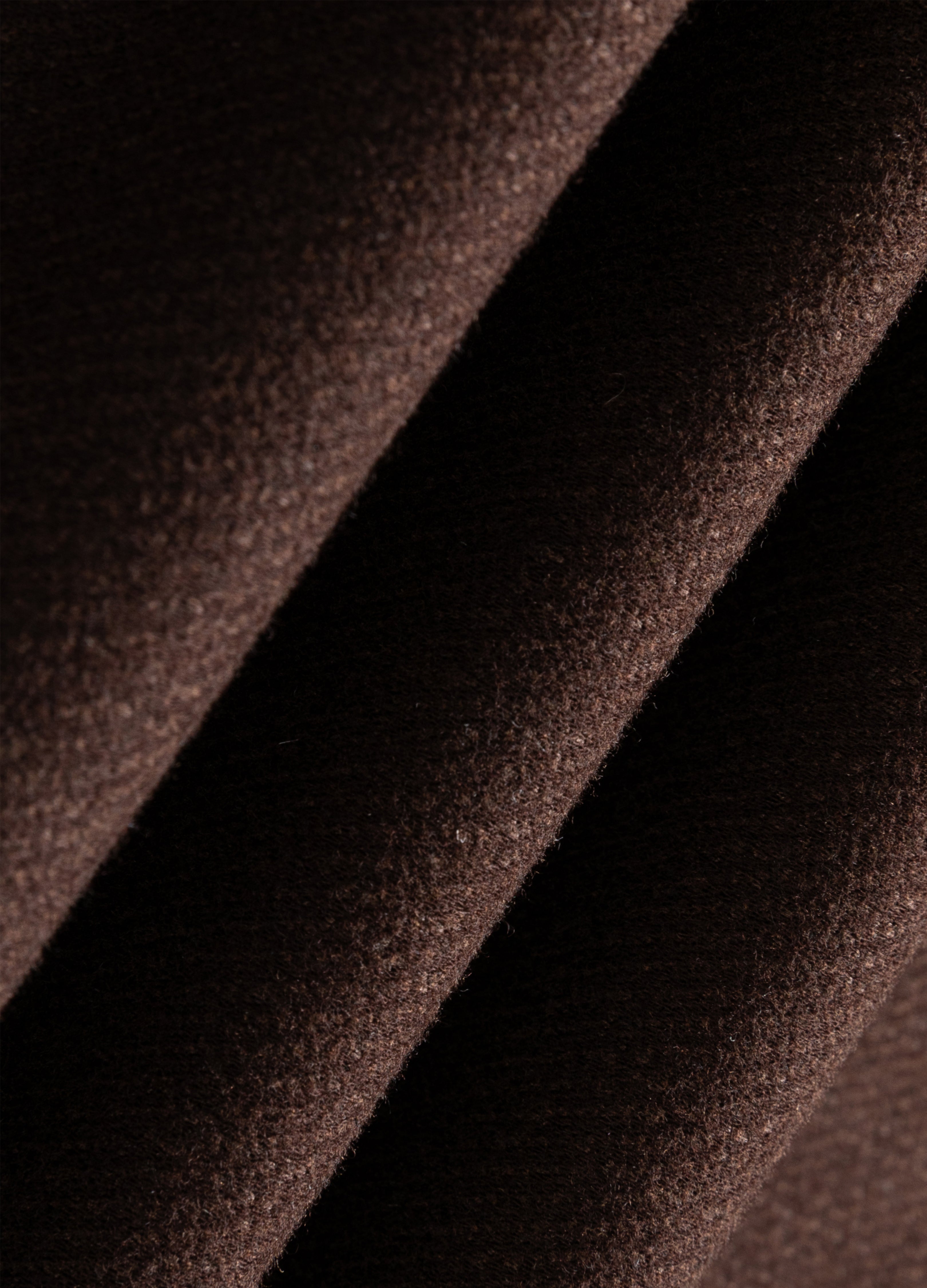 CAPPOTTO ASIMMETRICO IN LANA CASTAGNO 25FW