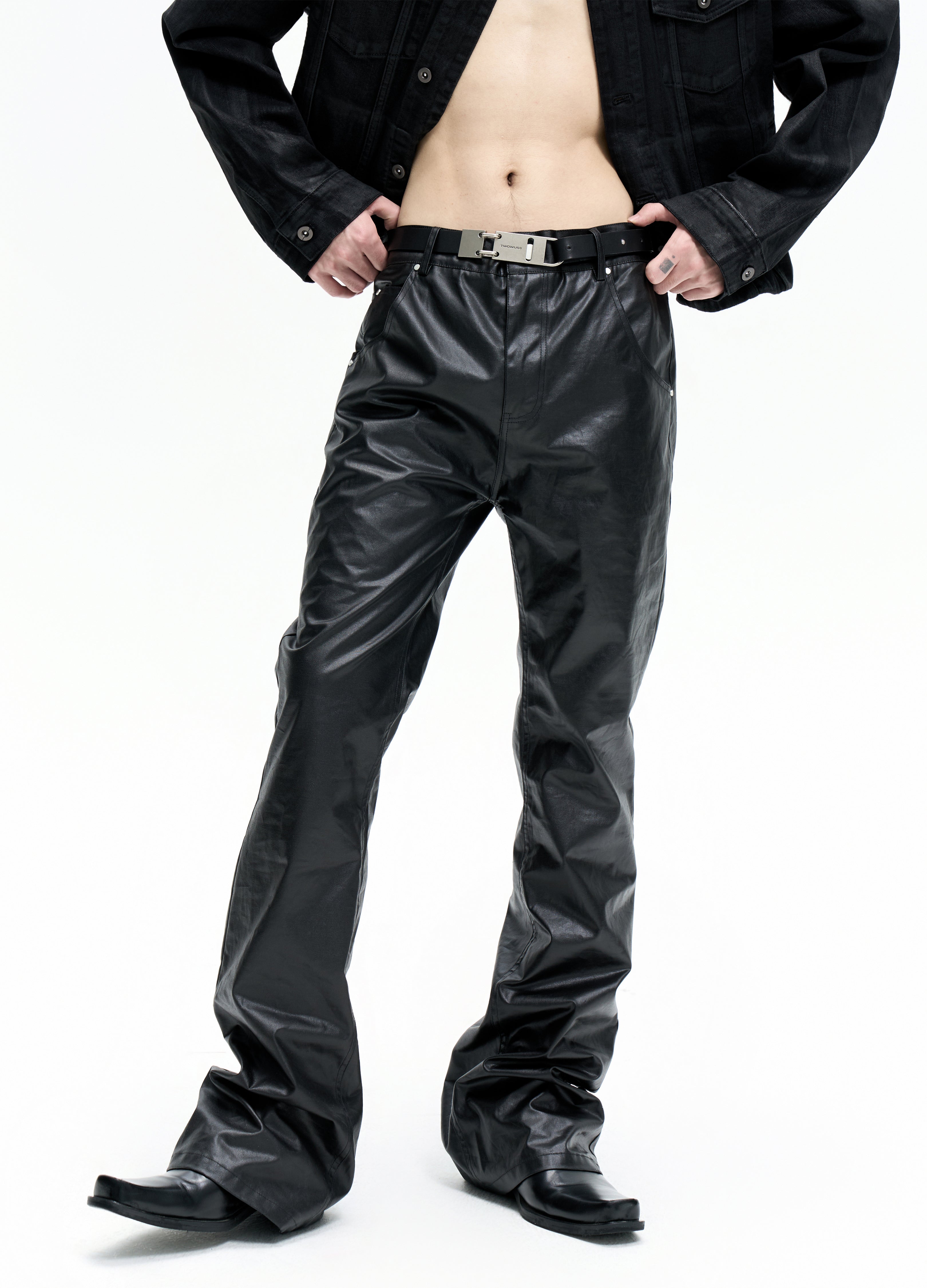 25FW WAXED SKINNY STACKED PANTS