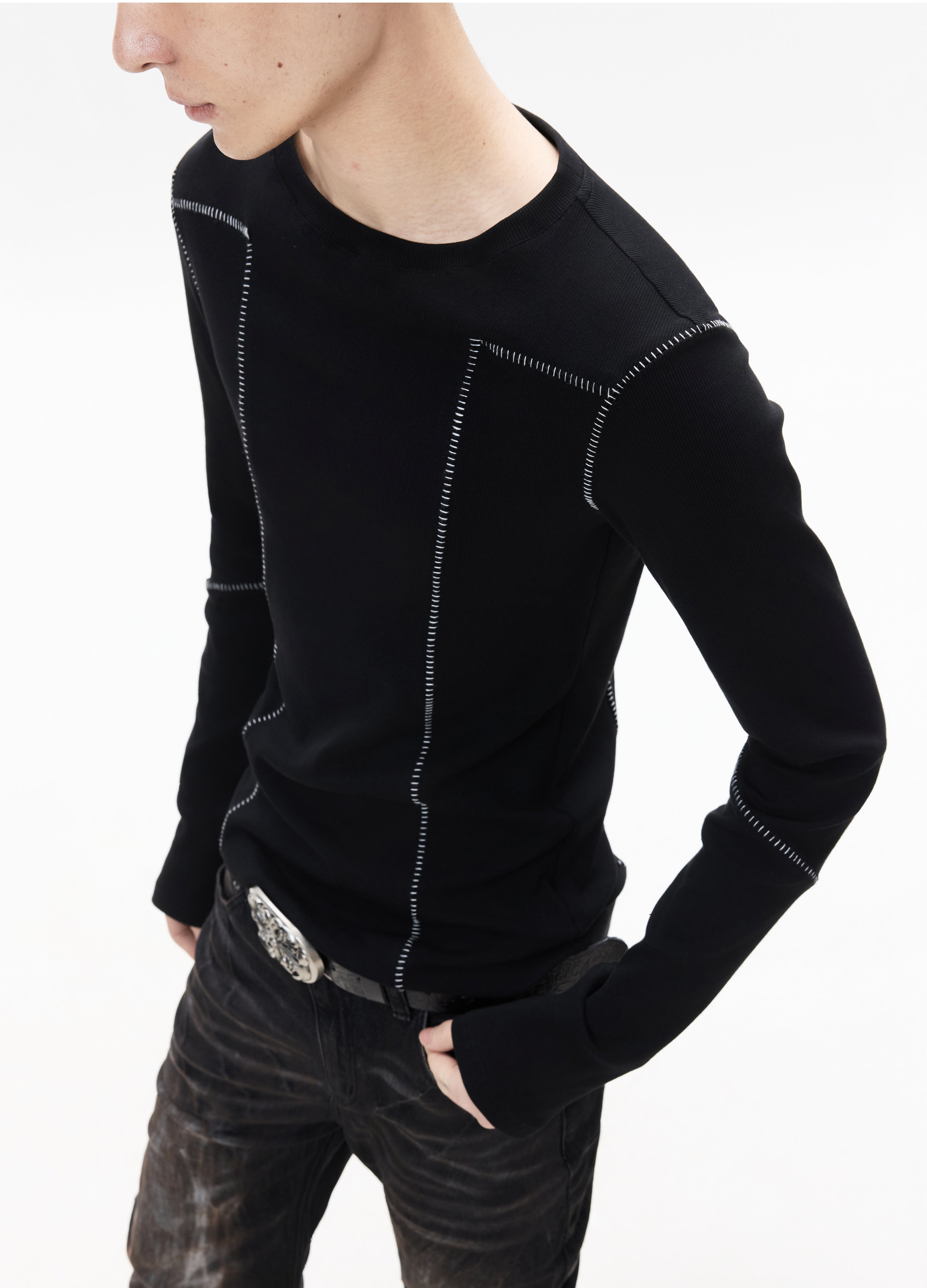 26SS STITCHED SLIM FIT LONG SLEEVE TEE