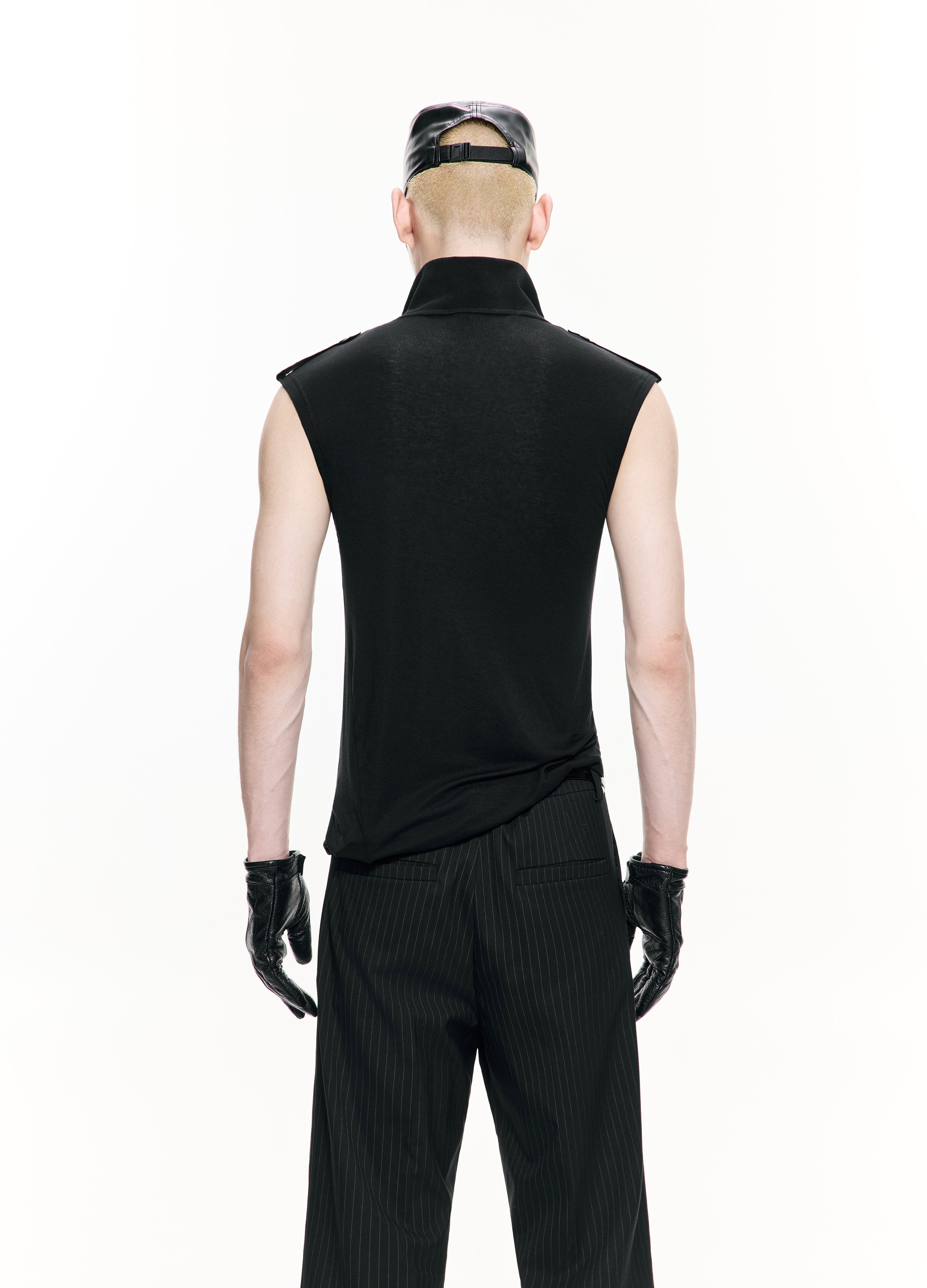 26SS ASYMMETRIC ZIP KNIT VEST